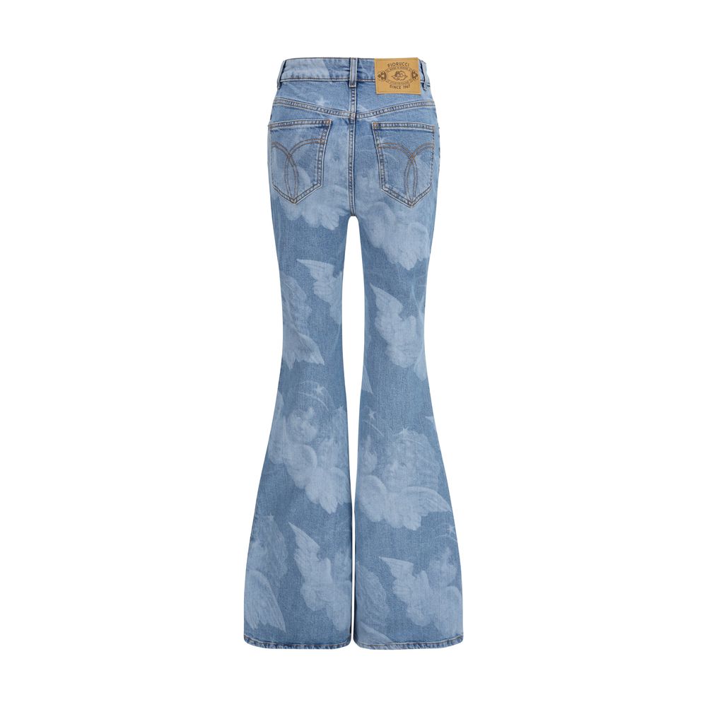 Fiorucci Blue Cotton Flared Women's Jeans
