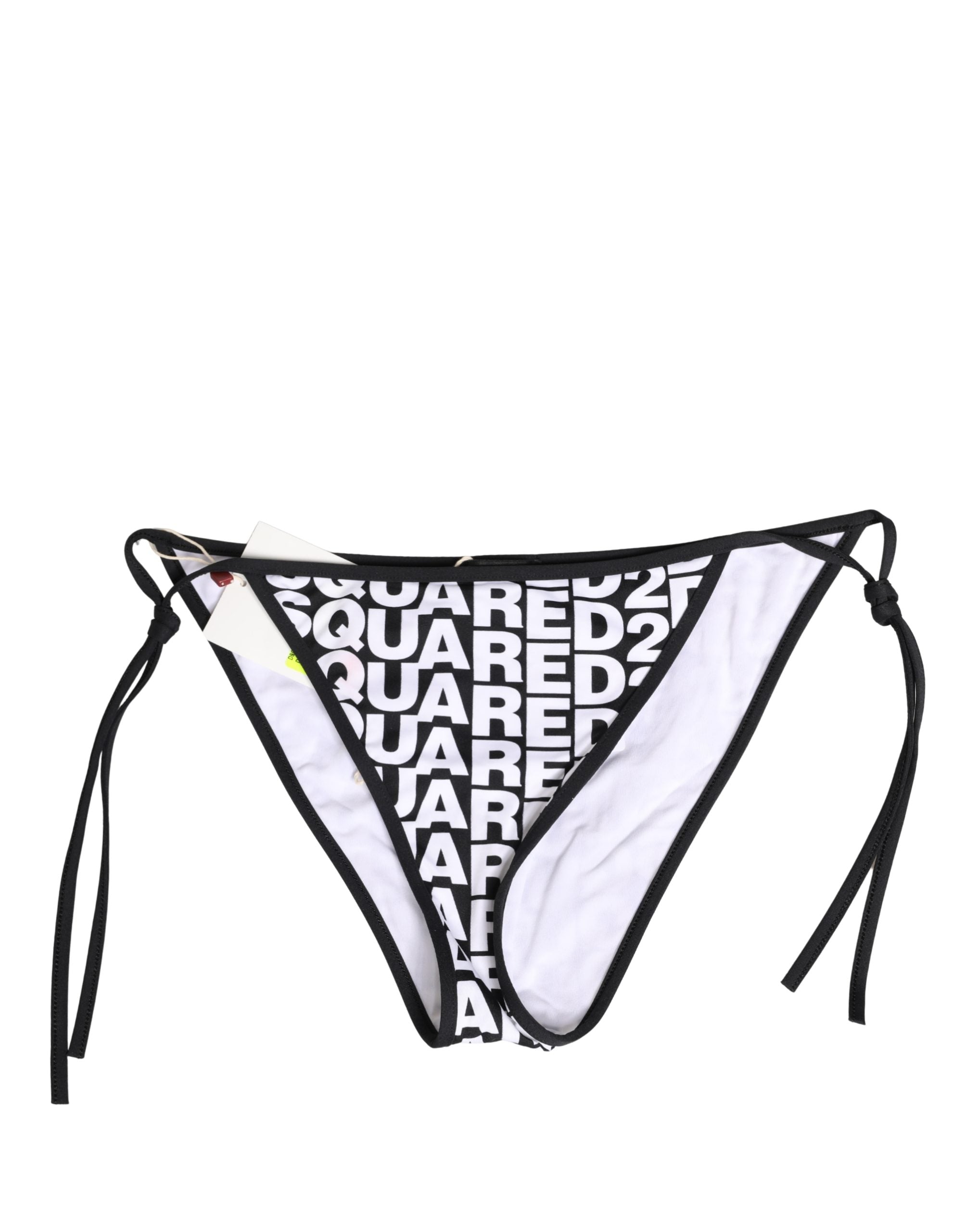 Dsquared² Multicolor Nylon Logo Print Bikini Bottom Women's Swimwear