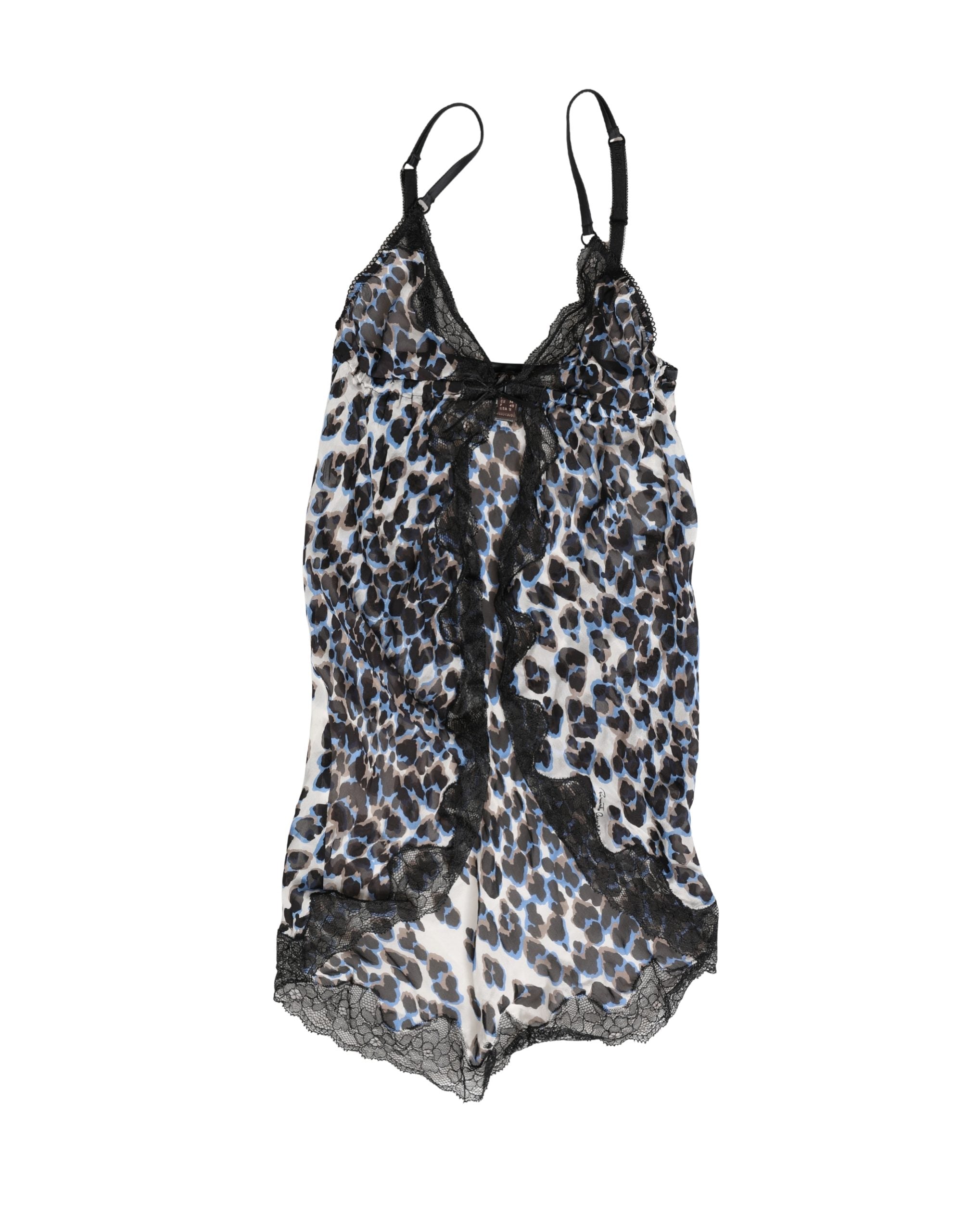 Roberto Cavalli Multicolor Leopard Babydoll Chemise Women's Underwear