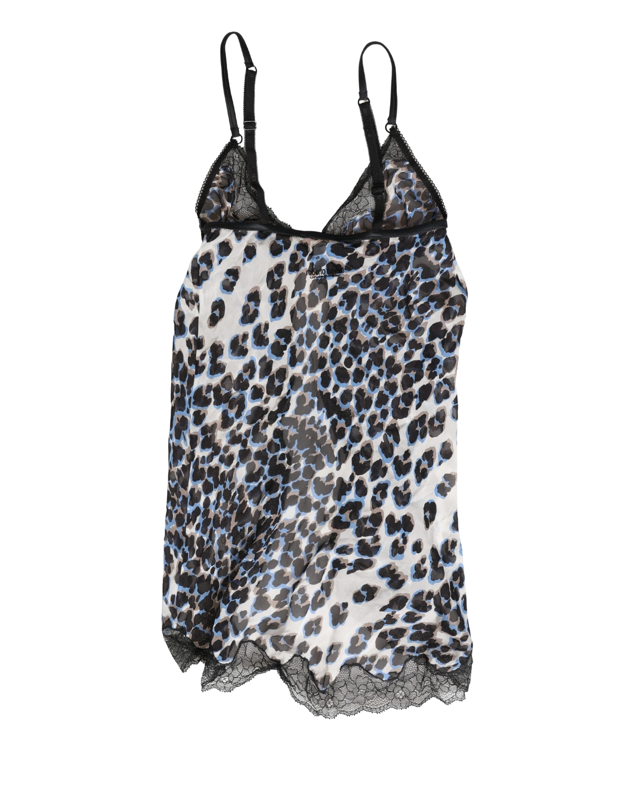 Roberto Cavalli Multicolor Leopard Babydoll Chemise Women's Underwear