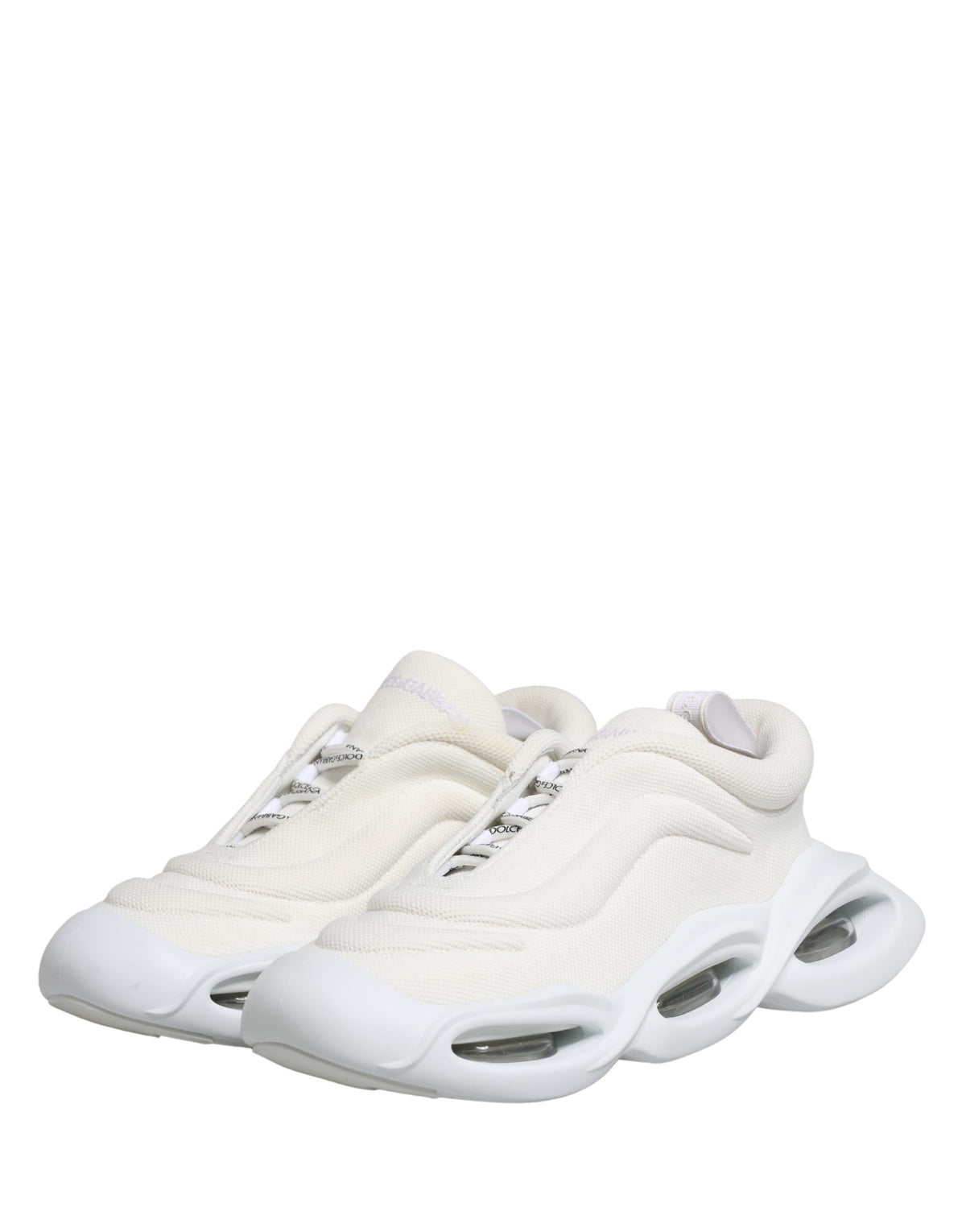 Dolce & Gabbana White Slip On Wave Low Top Sneakers Women's Shoes