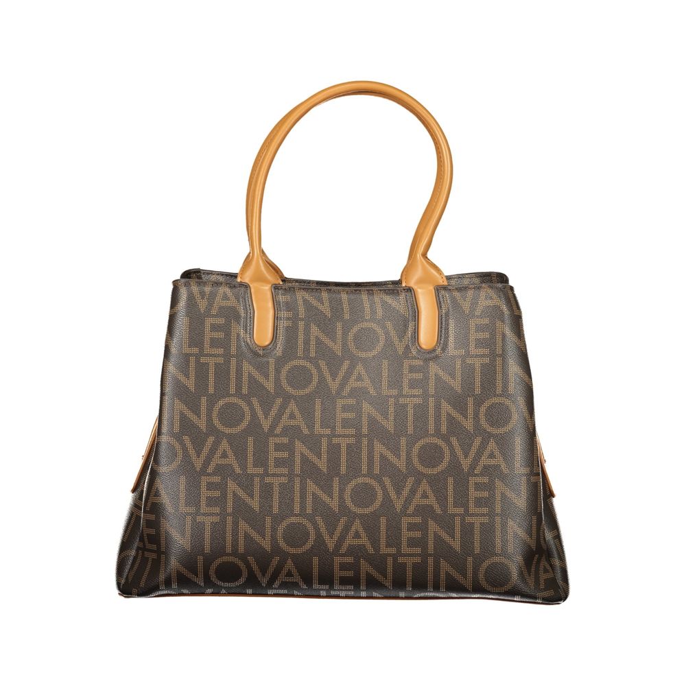 Mario Valentino Brown Polyurethane Women's Bag With Women's Handles
