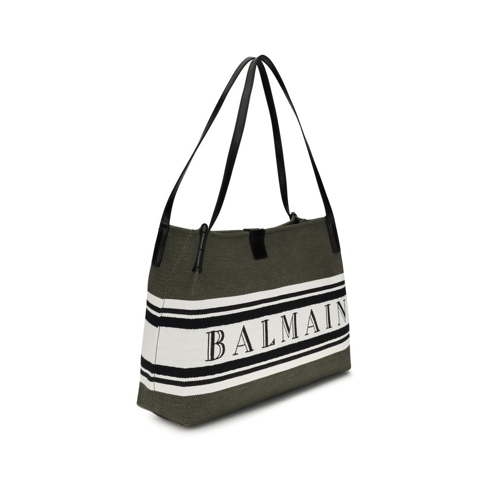 Balmain Black Cotton Shoulder Women's Bag