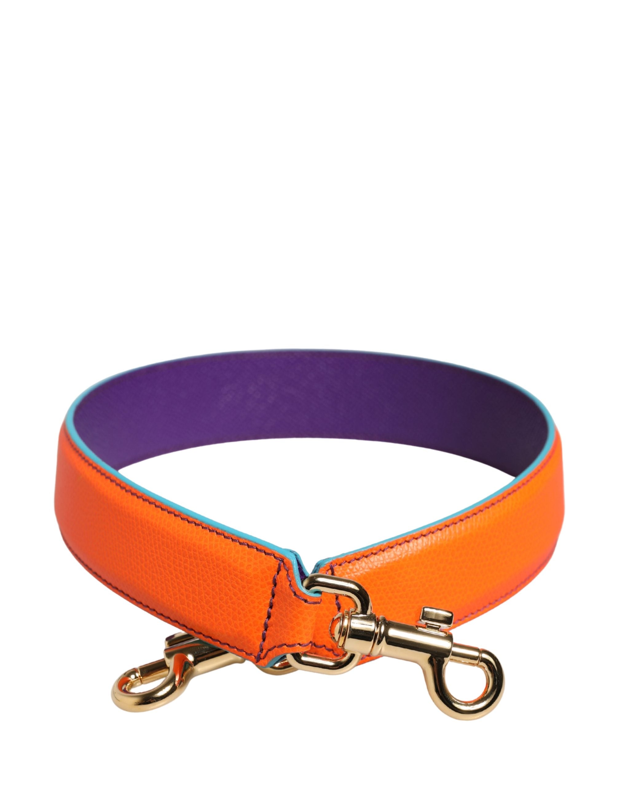 Dolce & Gabbana Orange Purple Calf Leather Bag Accessory Shoulder Women's Strap