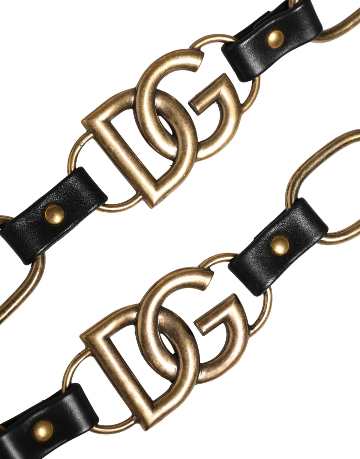 Dolce & Gabbana Black Leather Gold Chain Bag Accessory Shoulder Women's Strap