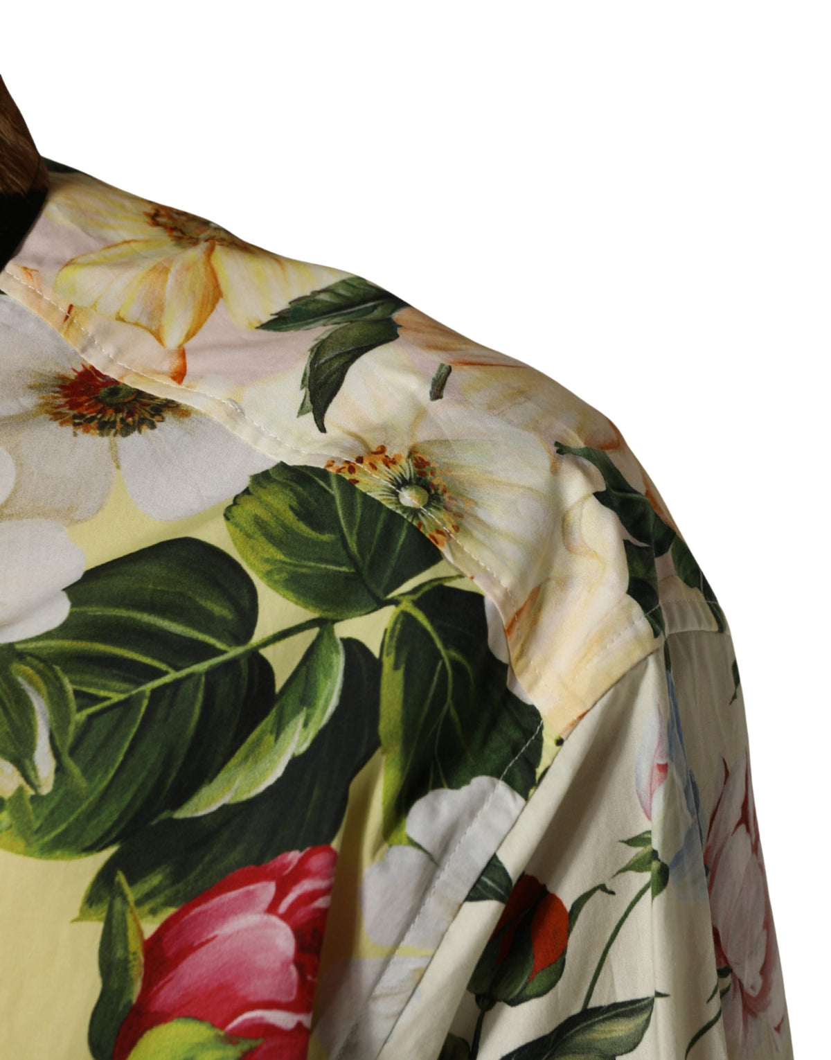 Dolce & Gabbana Multicolor Floral Animal Print Collared Men's Shirt
