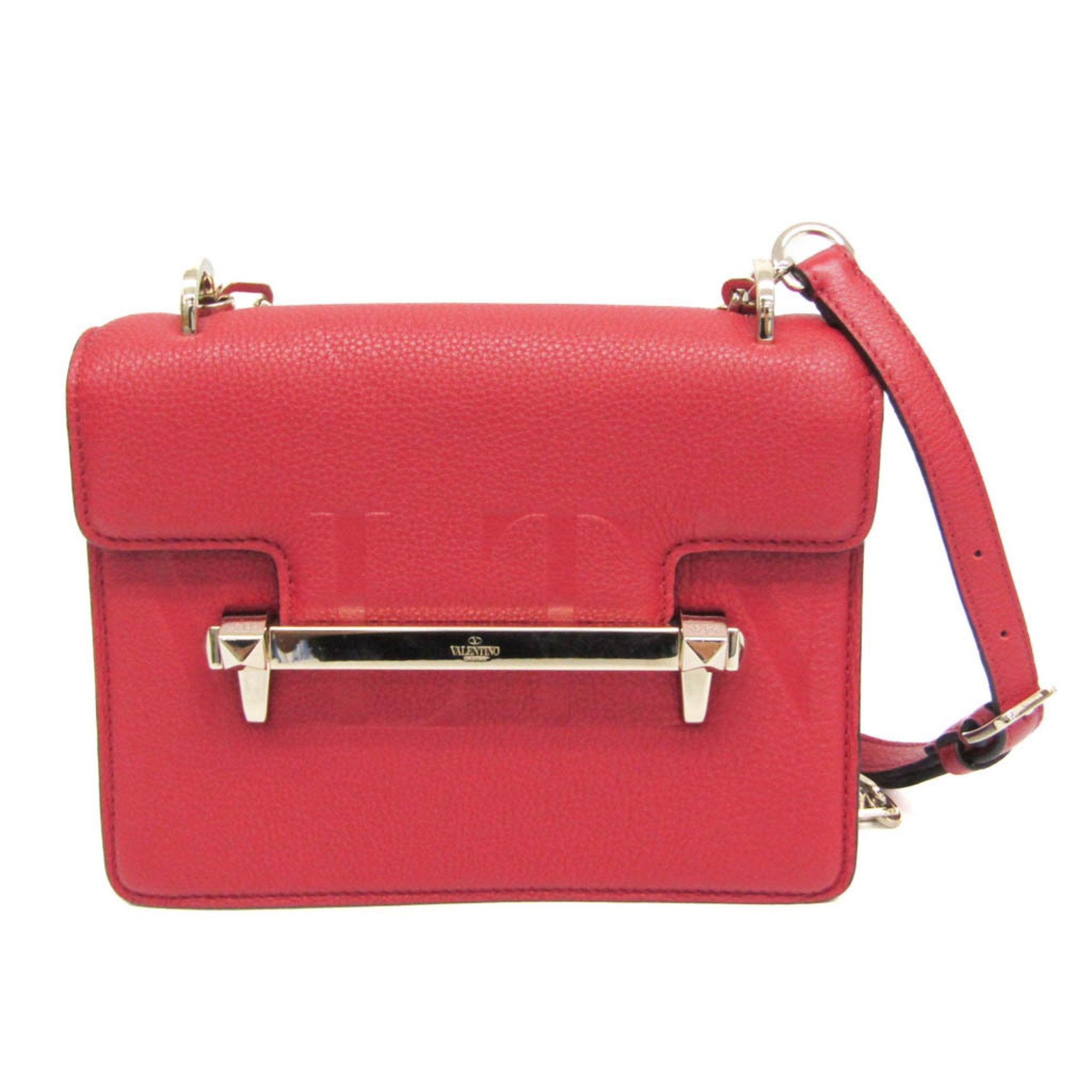 Valentino Garavani Uptown Red Leather Shoulder Bag (Pre-Owned)