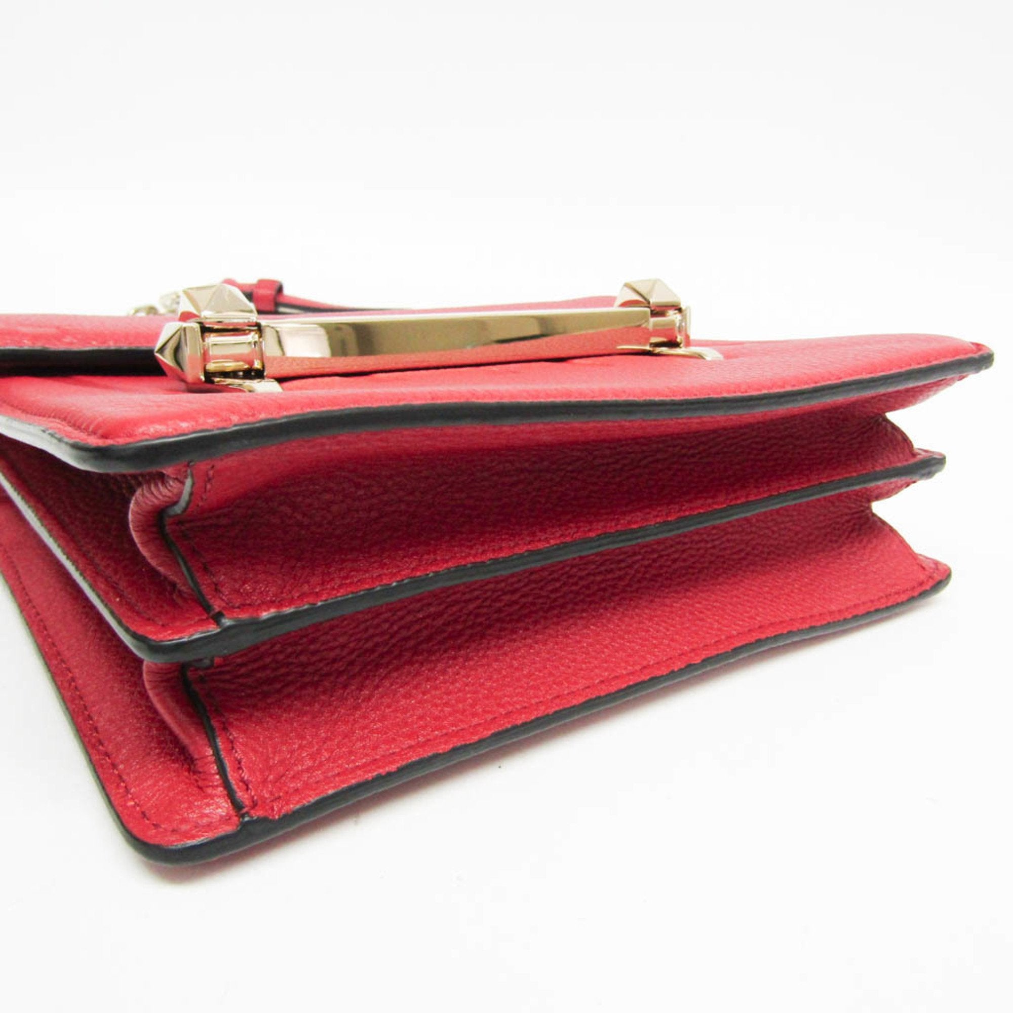 Valentino Garavani Uptown Red Leather Shoulder Bag (Pre-Owned)