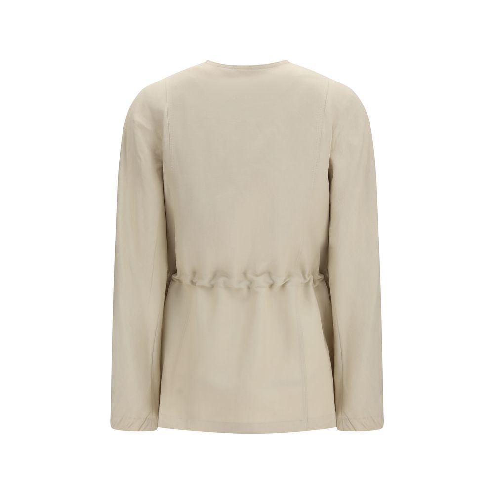 Max Mara Beige Linen Full-Length Women's Jacket