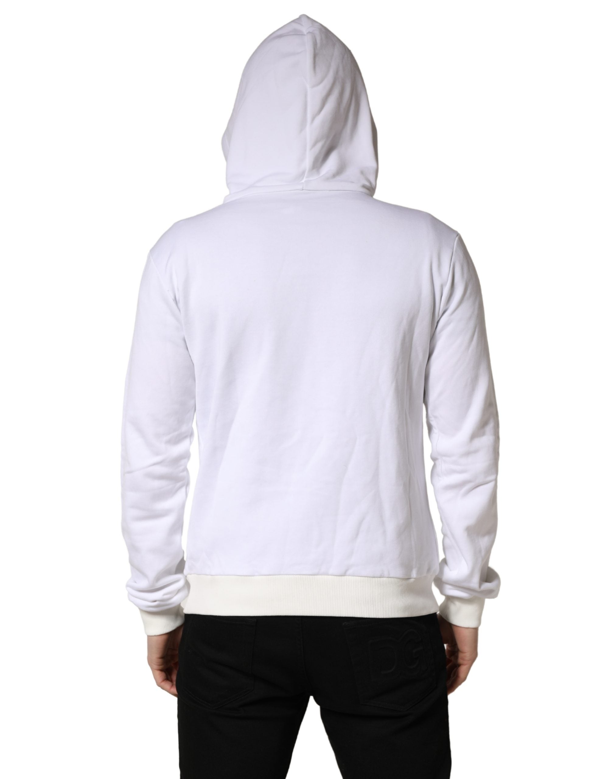 Dolce & Gabbana White Sacred Heart Hooded Sweatshirt Men's Sweater (Pre-Owned)