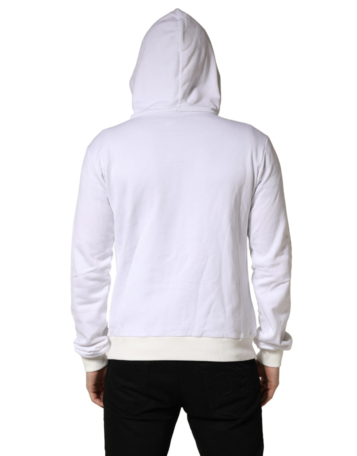 Dolce & Gabbana White Sacred Heart Hooded Sweatshirt Men's Sweater (Pre-Owned)