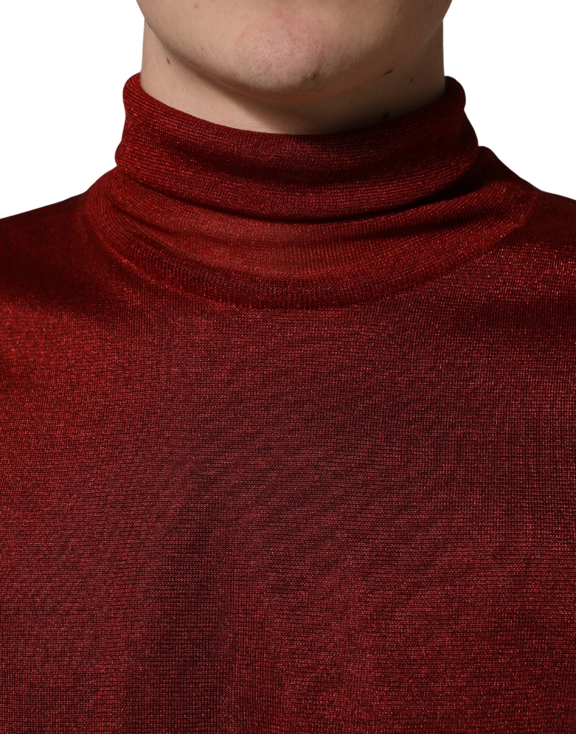 Dolce & Gabbana Red Long Sleeve TurtleNeck Pullover Men's Sweater (Pre-Owned)