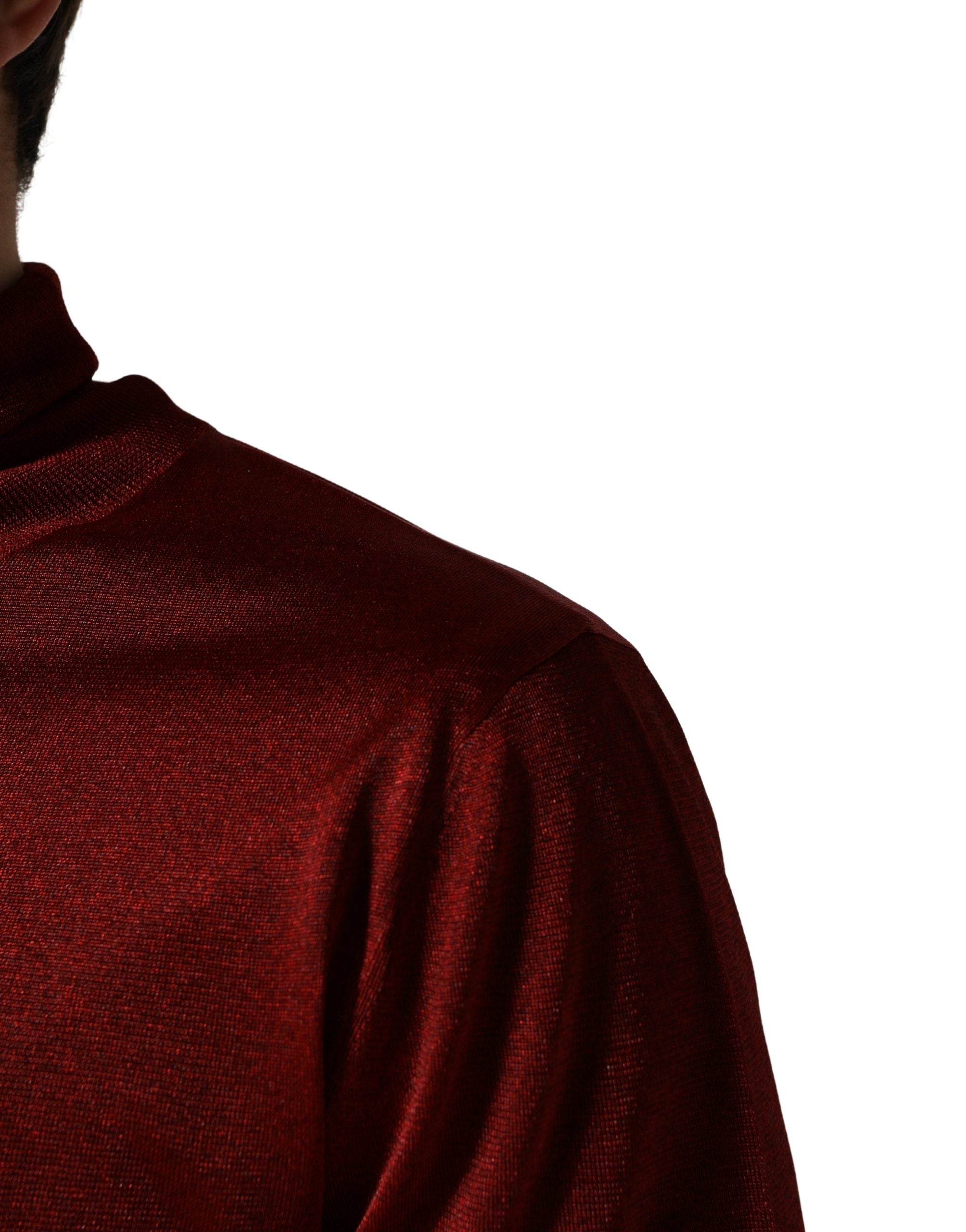 Dolce & Gabbana Red Long Sleeve TurtleNeck Pullover Men's Sweater (Pre-Owned)