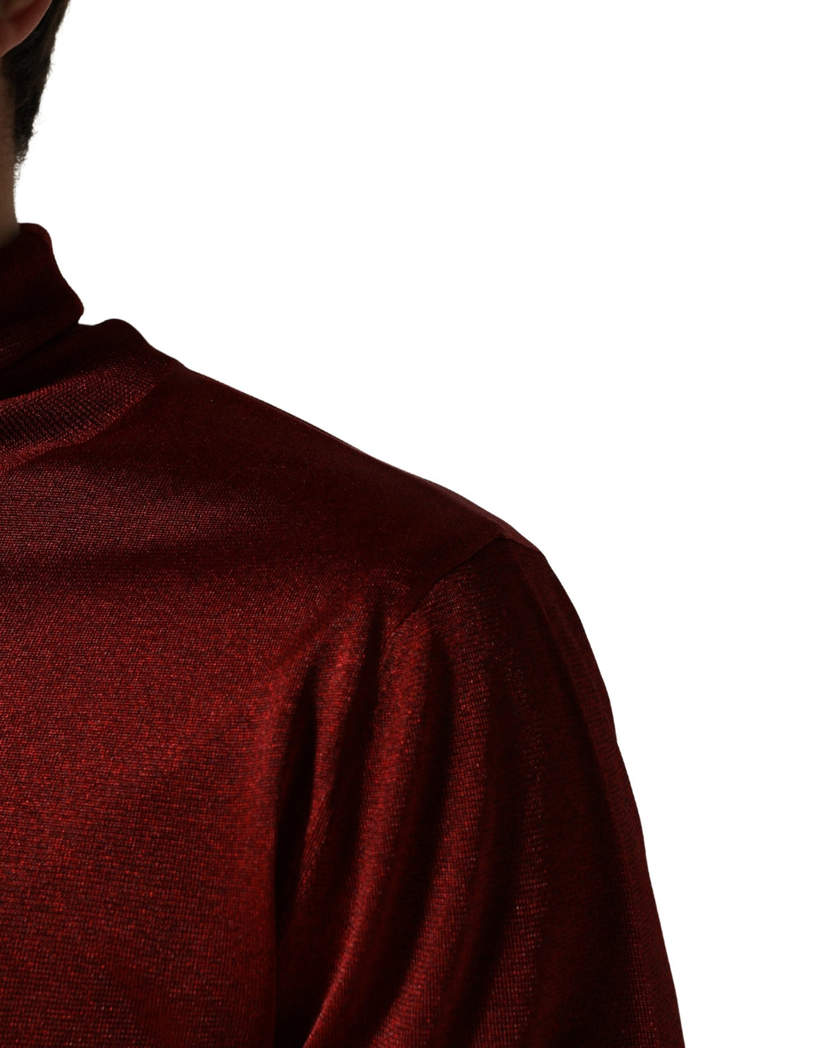 Dolce & Gabbana Red Long Sleeve TurtleNeck Pullover Men's Sweater (Pre-Owned)