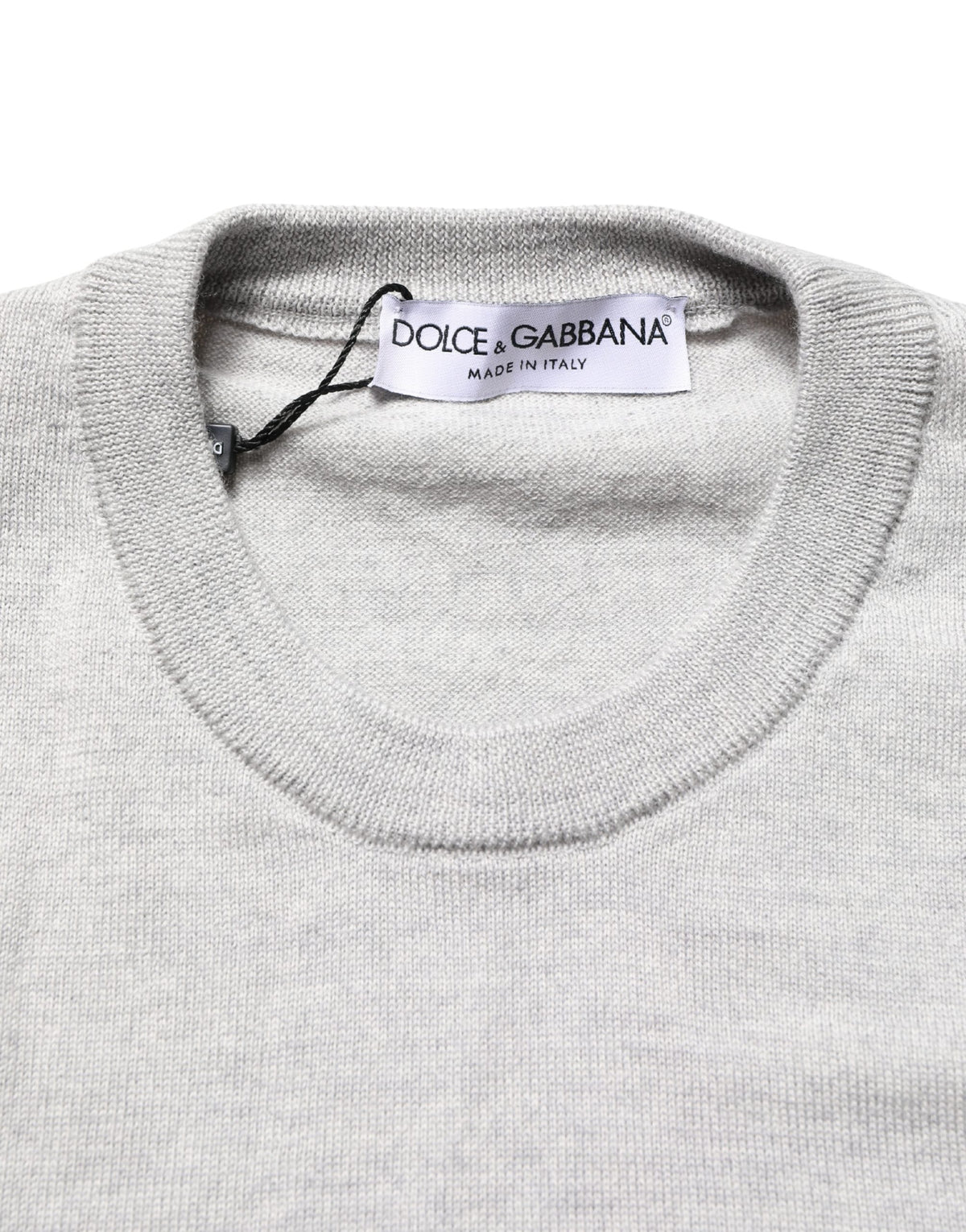 Dolce & Gabbana Gray Long Sleeves Crew Neck Pullover Men's Sweater