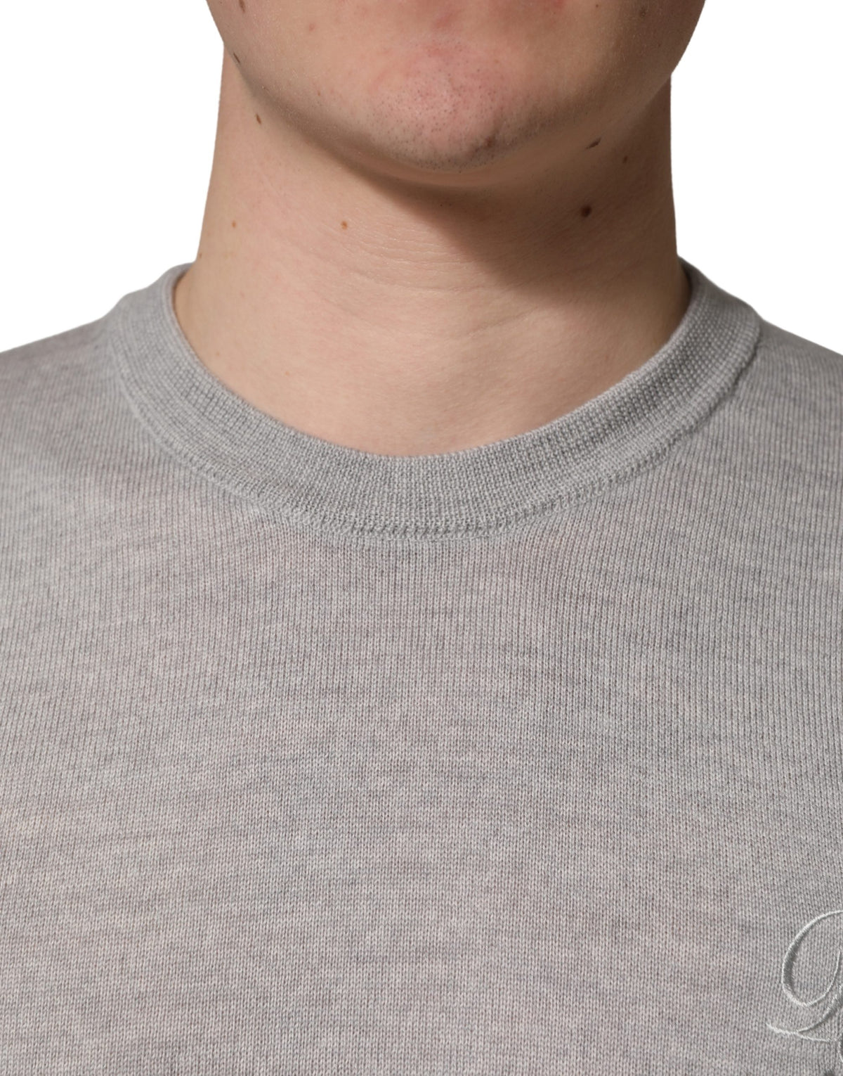 Dolce & Gabbana Gray Long Sleeves Crew Neck Pullover Men's Sweater