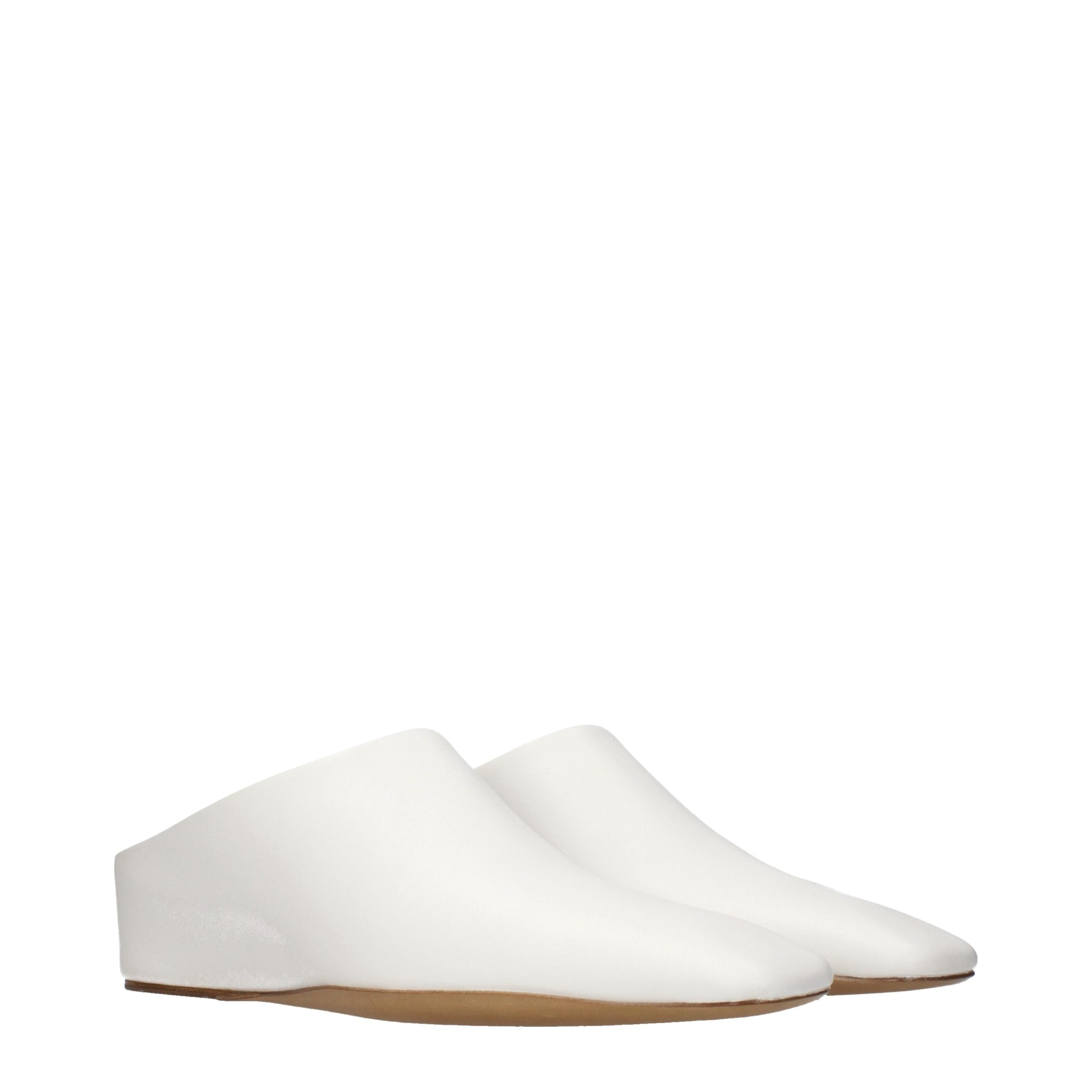 Jil Sander White Leather Women's Slippers