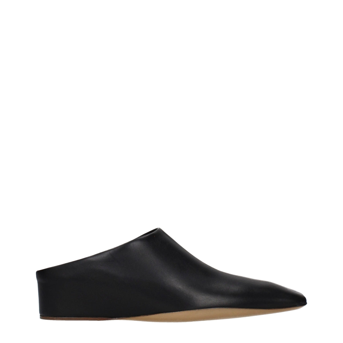 Jil Sander Black Leather Women's Slippers