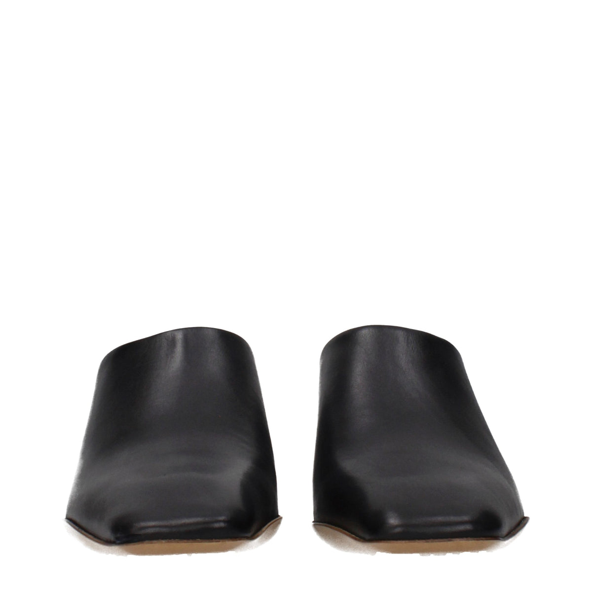 Jil Sander Black Leather Women's Slippers