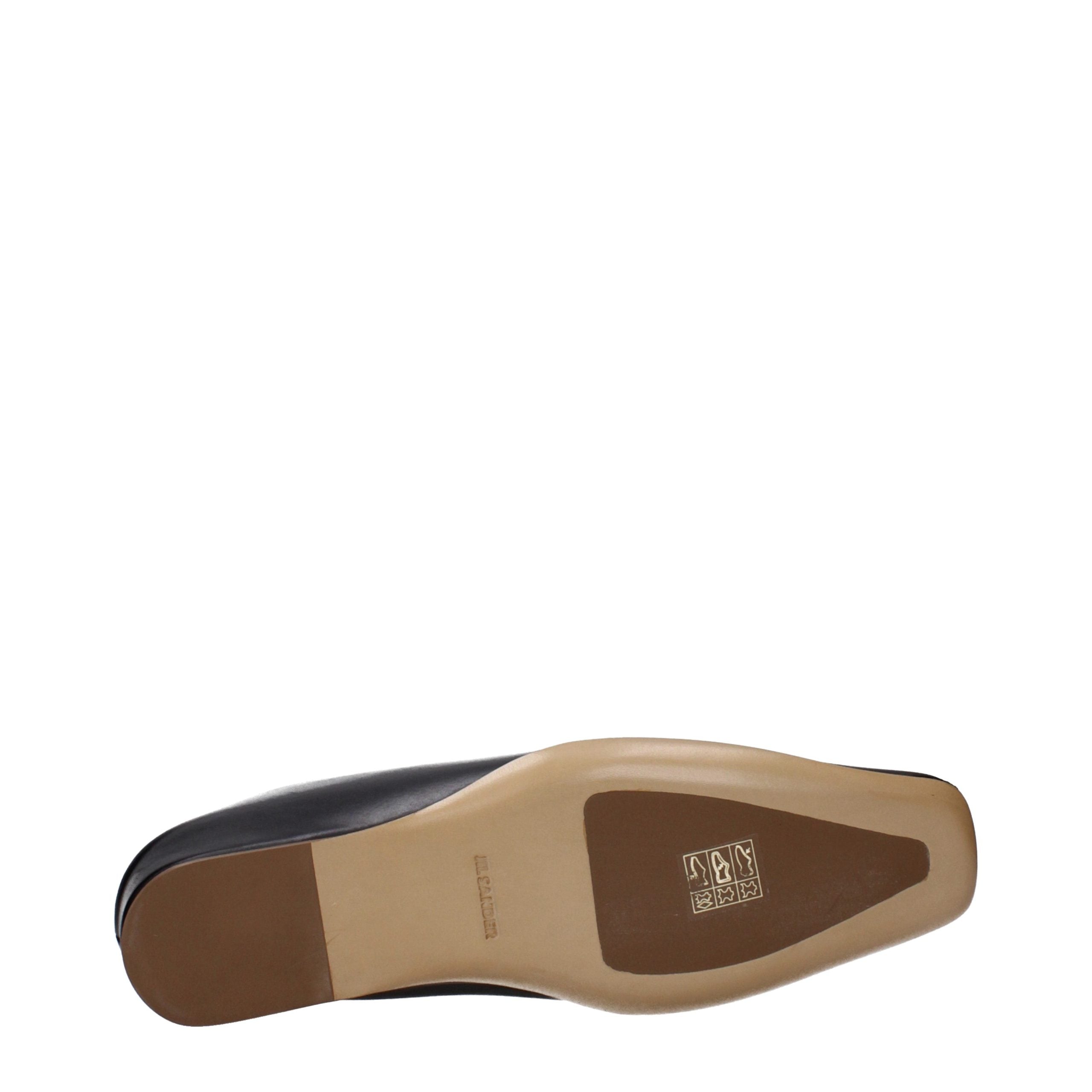 Jil Sander Black Leather Women's Slippers