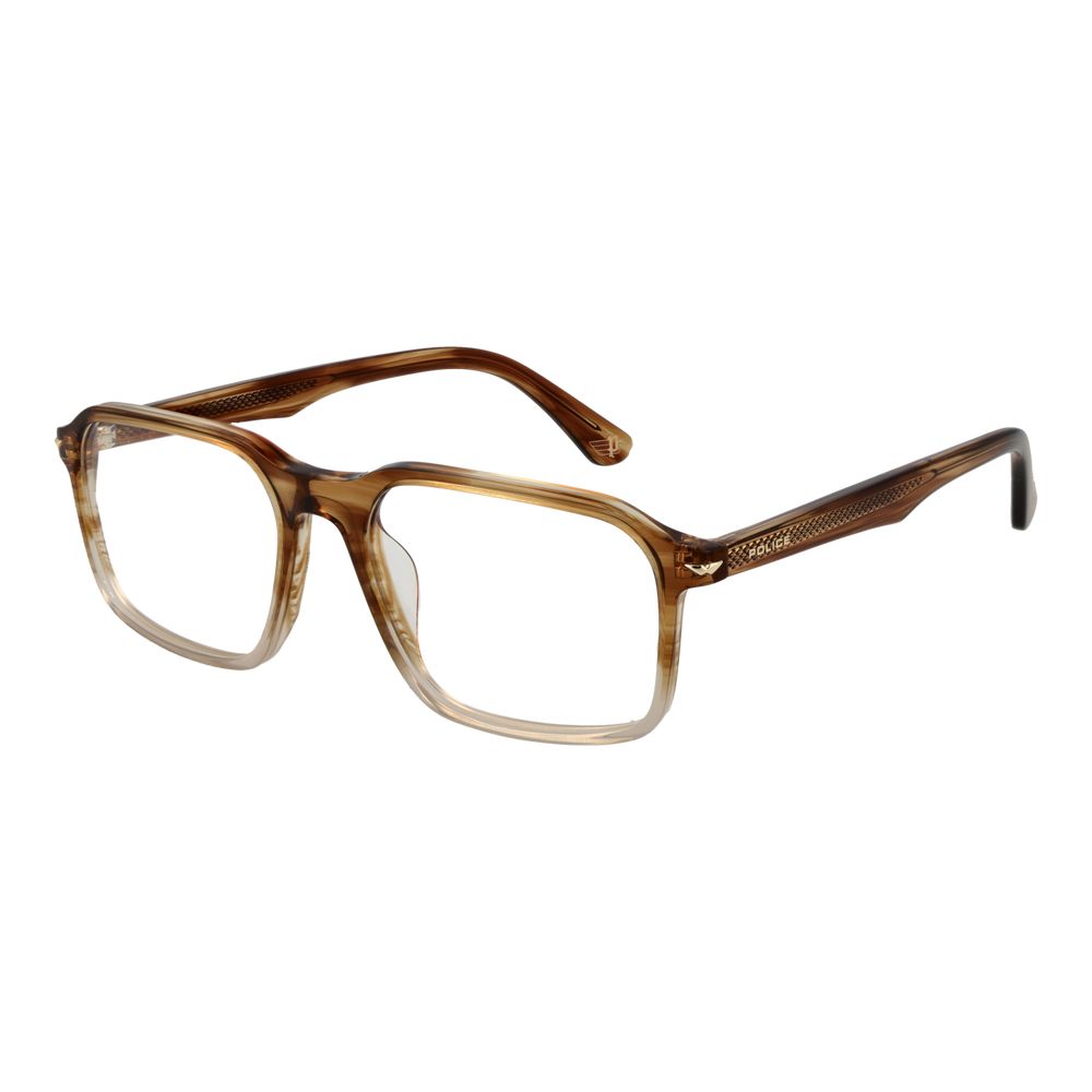Police Brown Cellulose Acetate Glasses Men's (Frames)