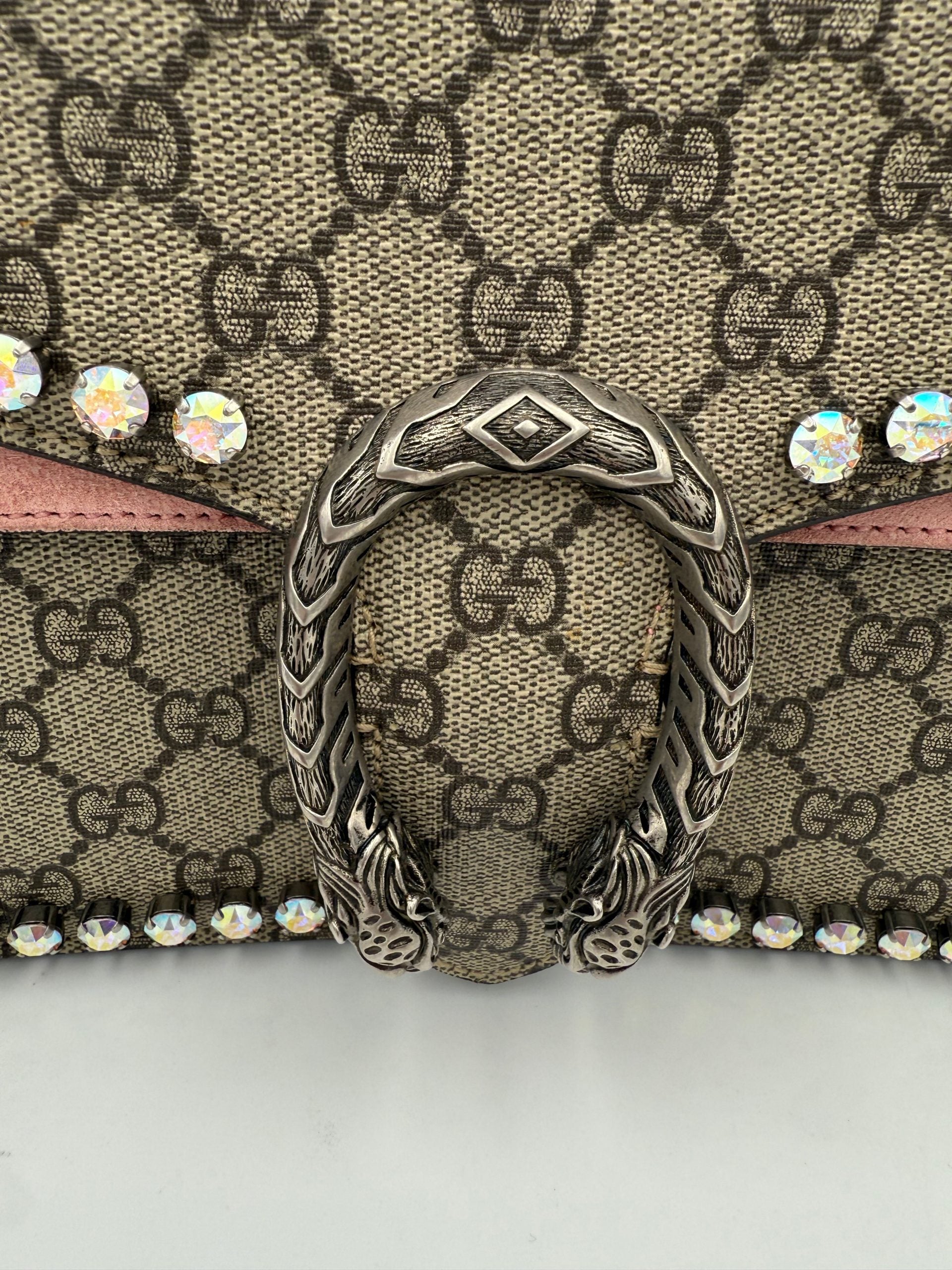 Gucci GUCCI DIONYSUS GG Supreme with Diamantes Women's Handbag (Pre-Owned)