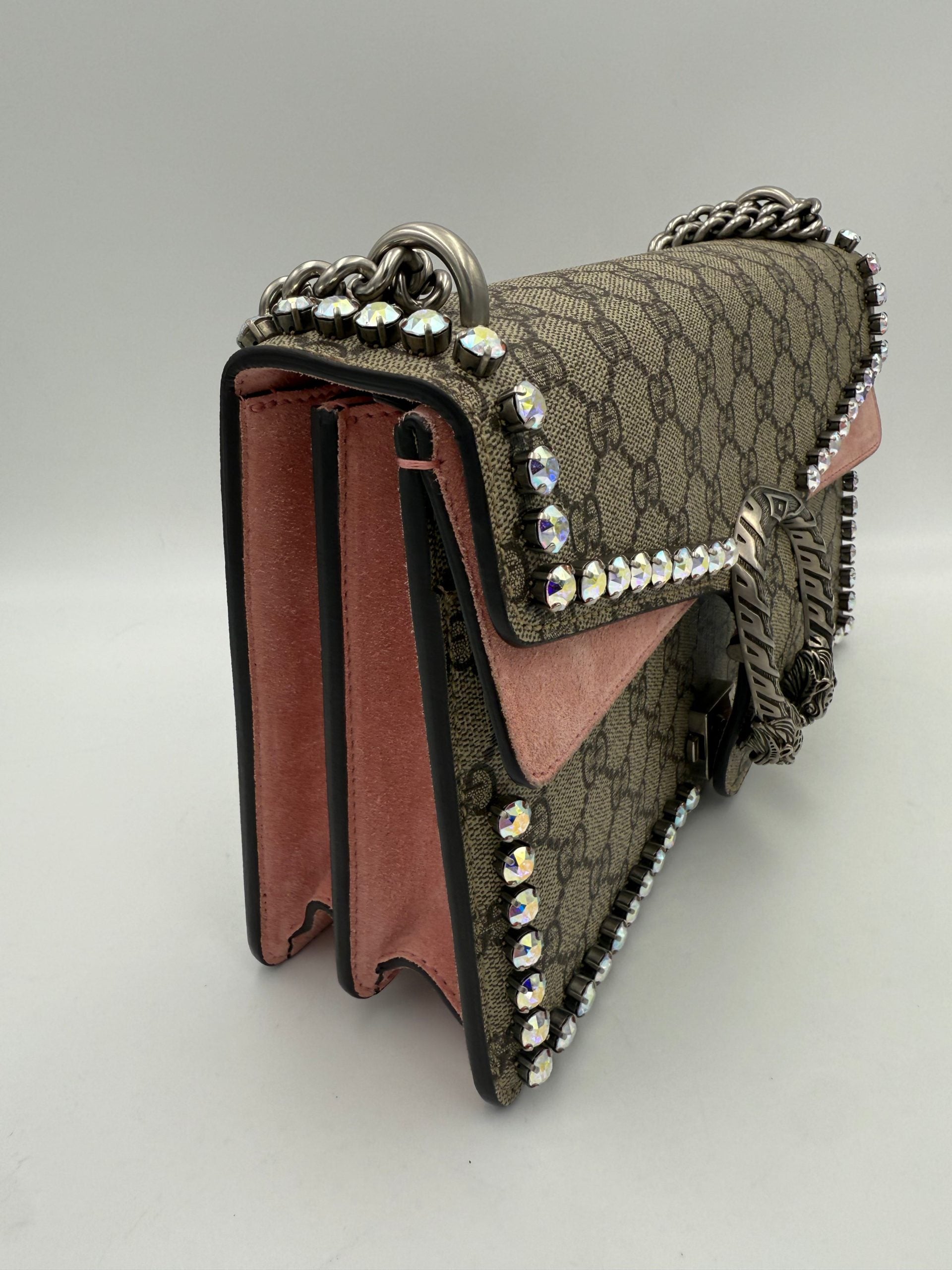 Gucci GUCCI DIONYSUS GG Supreme with Diamantes Women's Handbag (Pre-Owned)