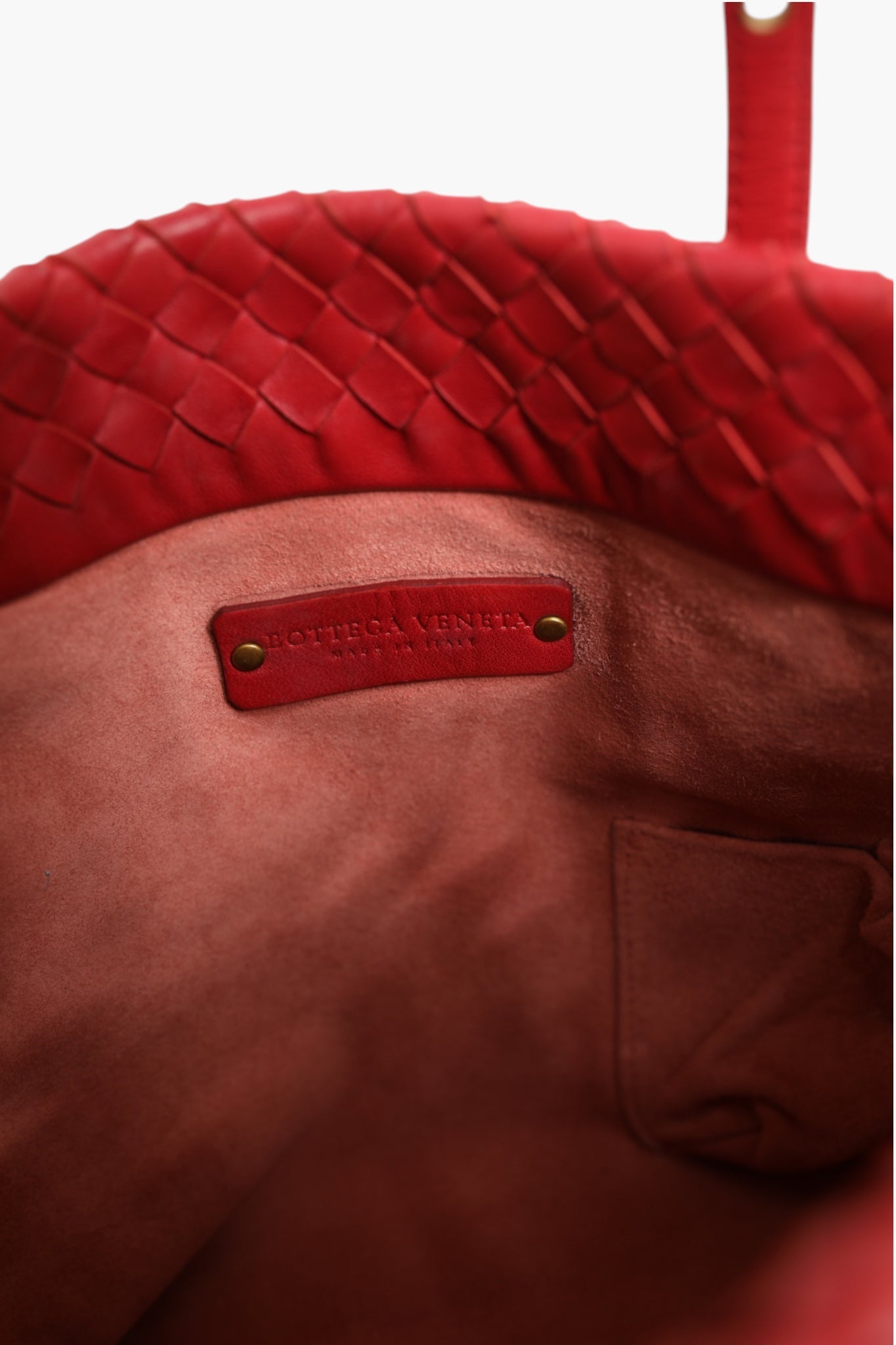 Bottega Veneta Red Intrecciato Leather Tote Women's Bag (Pre-Owned)