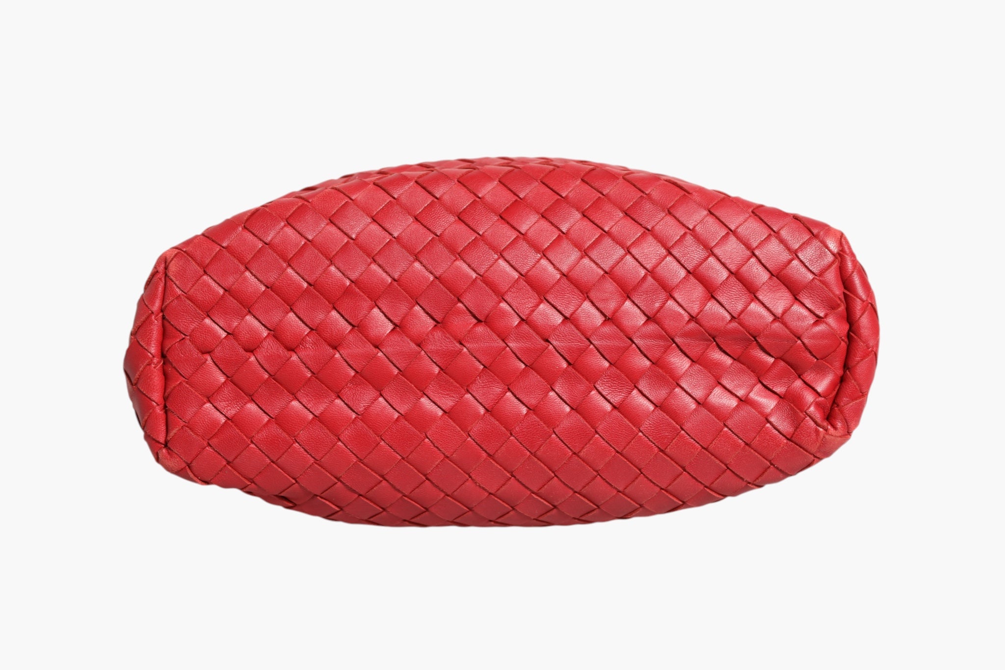 Bottega Veneta Red Intrecciato Leather Tote Women's Bag (Pre-Owned)