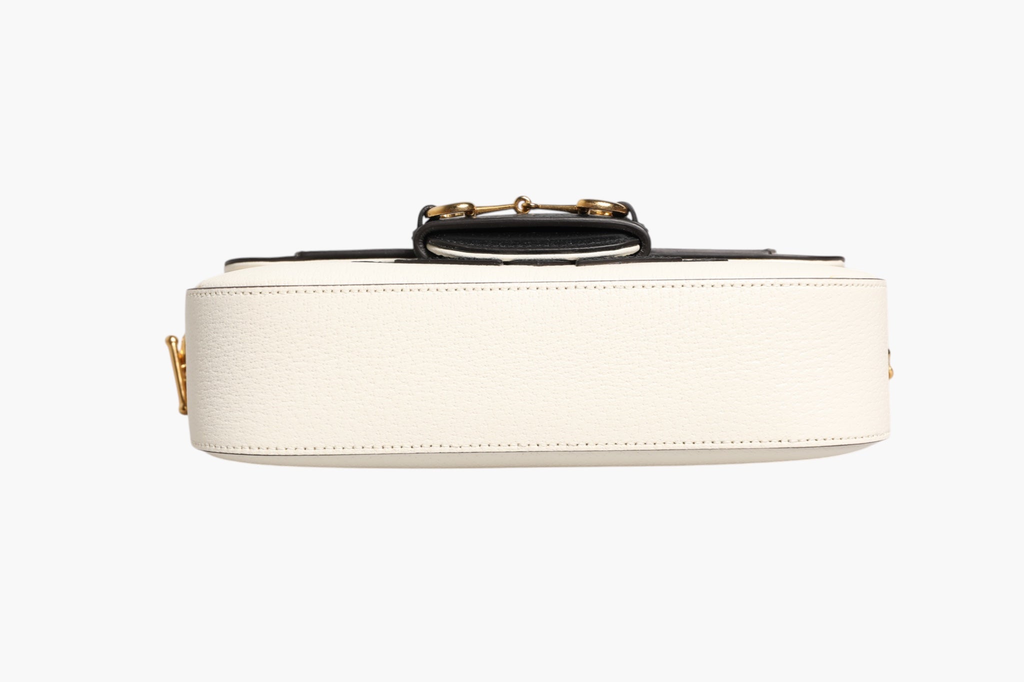 Gucci Gucci x Adidas Horsebit 1955 White Black Calfskin Leather Shoulder Women's Bag (Pre-Owned)