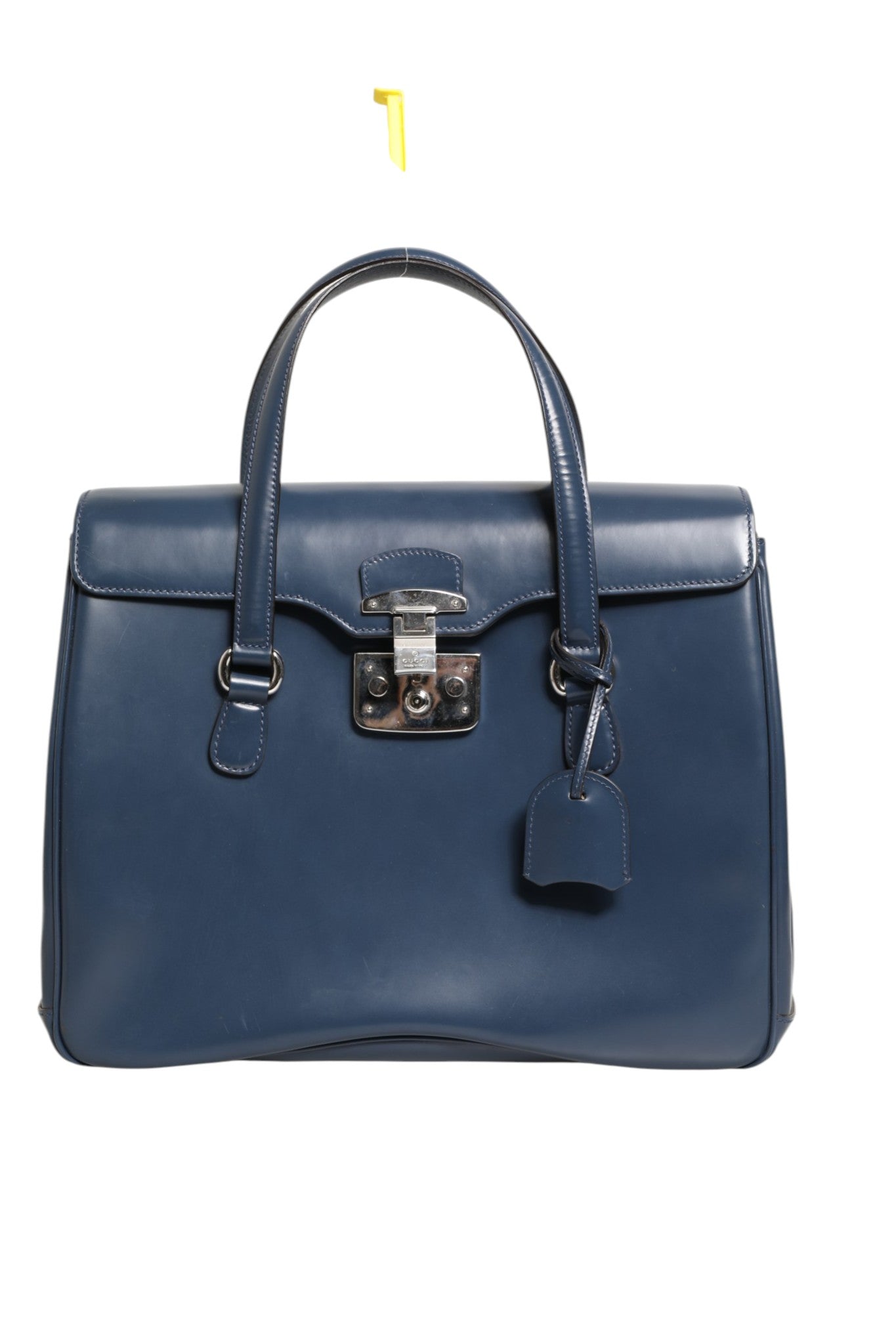 Gucci Blue Smooth Leather Lady Lock Shouler Women's Bag (Pre-Owned)