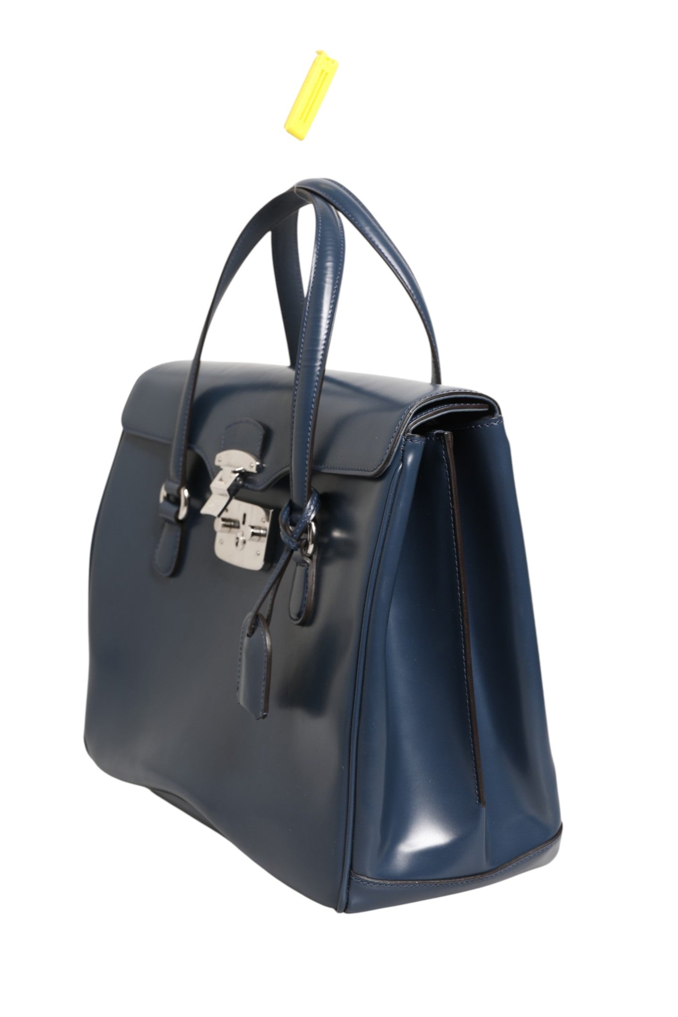 Gucci Blue Smooth Leather Lady Lock Shouler Women's Bag (Pre-Owned)