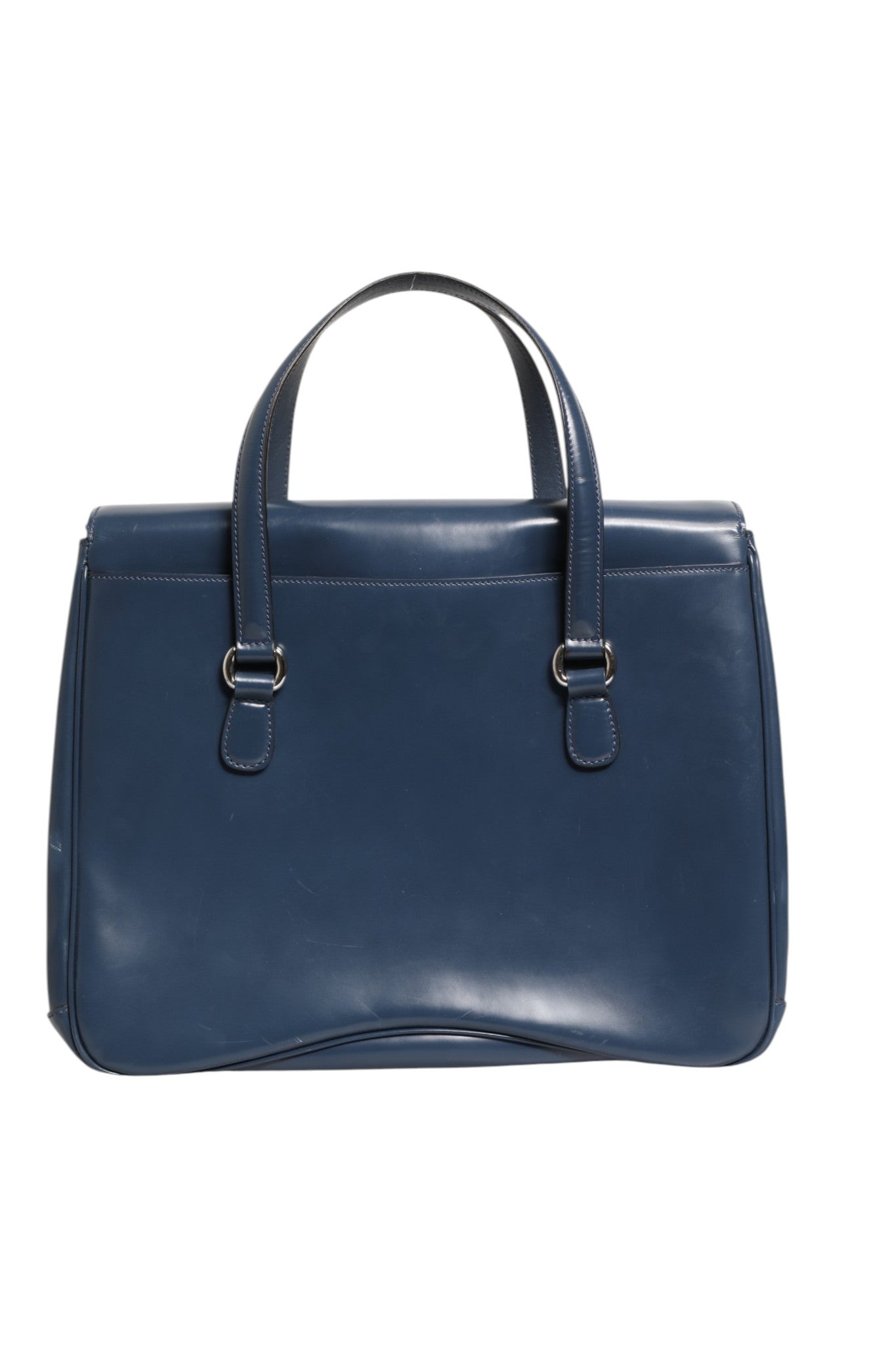 Gucci Blue Smooth Leather Lady Lock Shouler Women's Bag (Pre-Owned)
