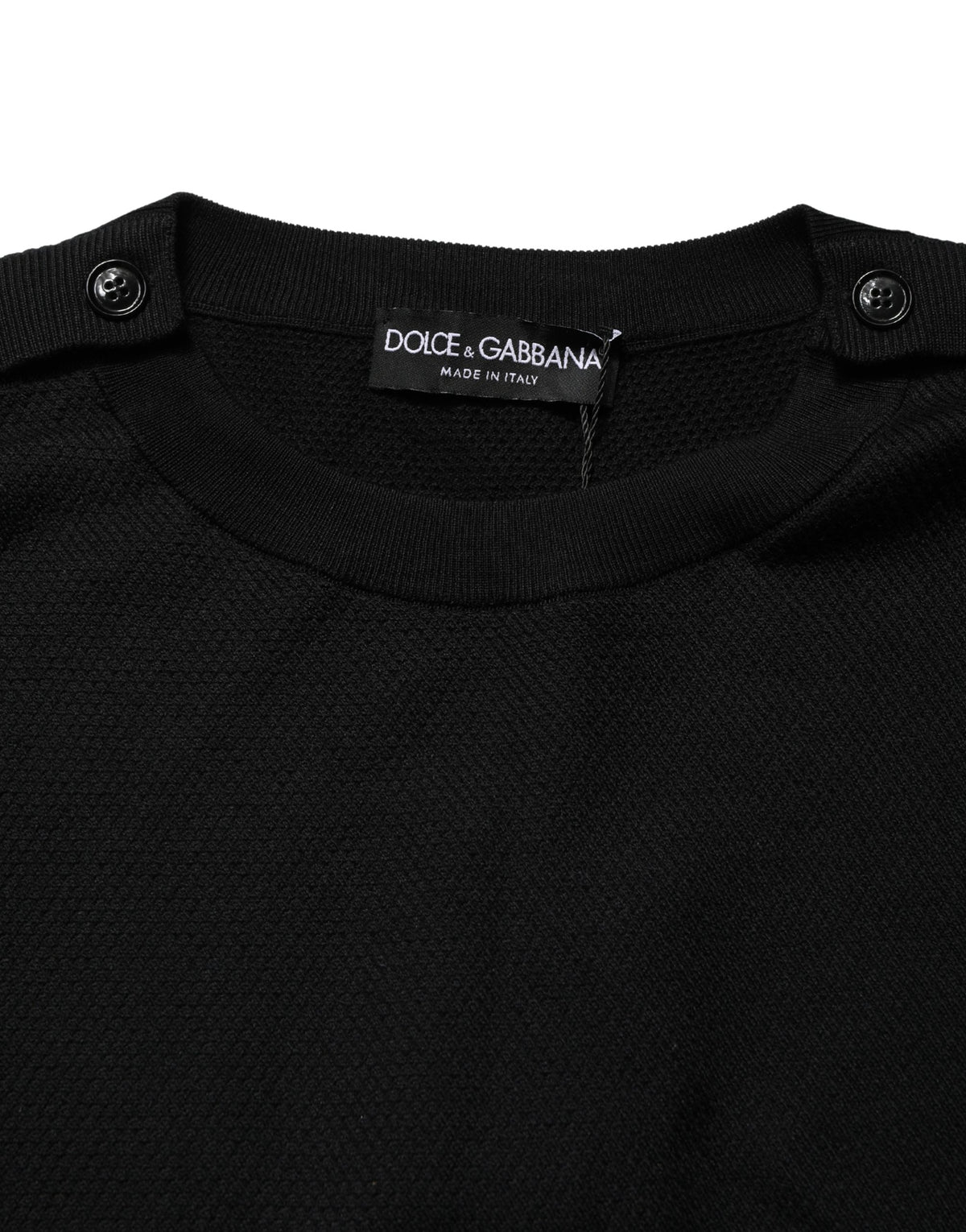 Dolce & Gabbana Black Crew Neck Long Sleeve Pullover Men's Sweater