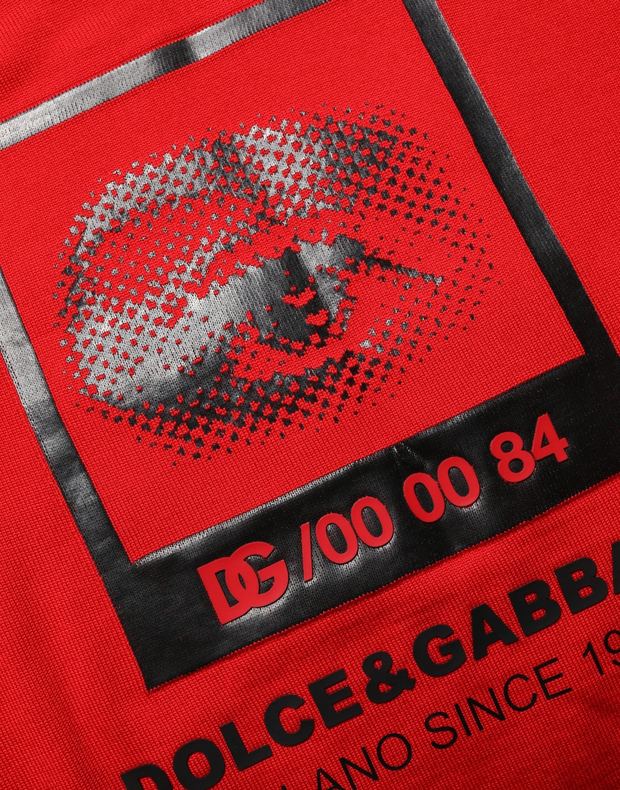 Dolce & Gabbana Red Eye Print Crew Neck Pullover Men's Sweater (Pre-Owned)