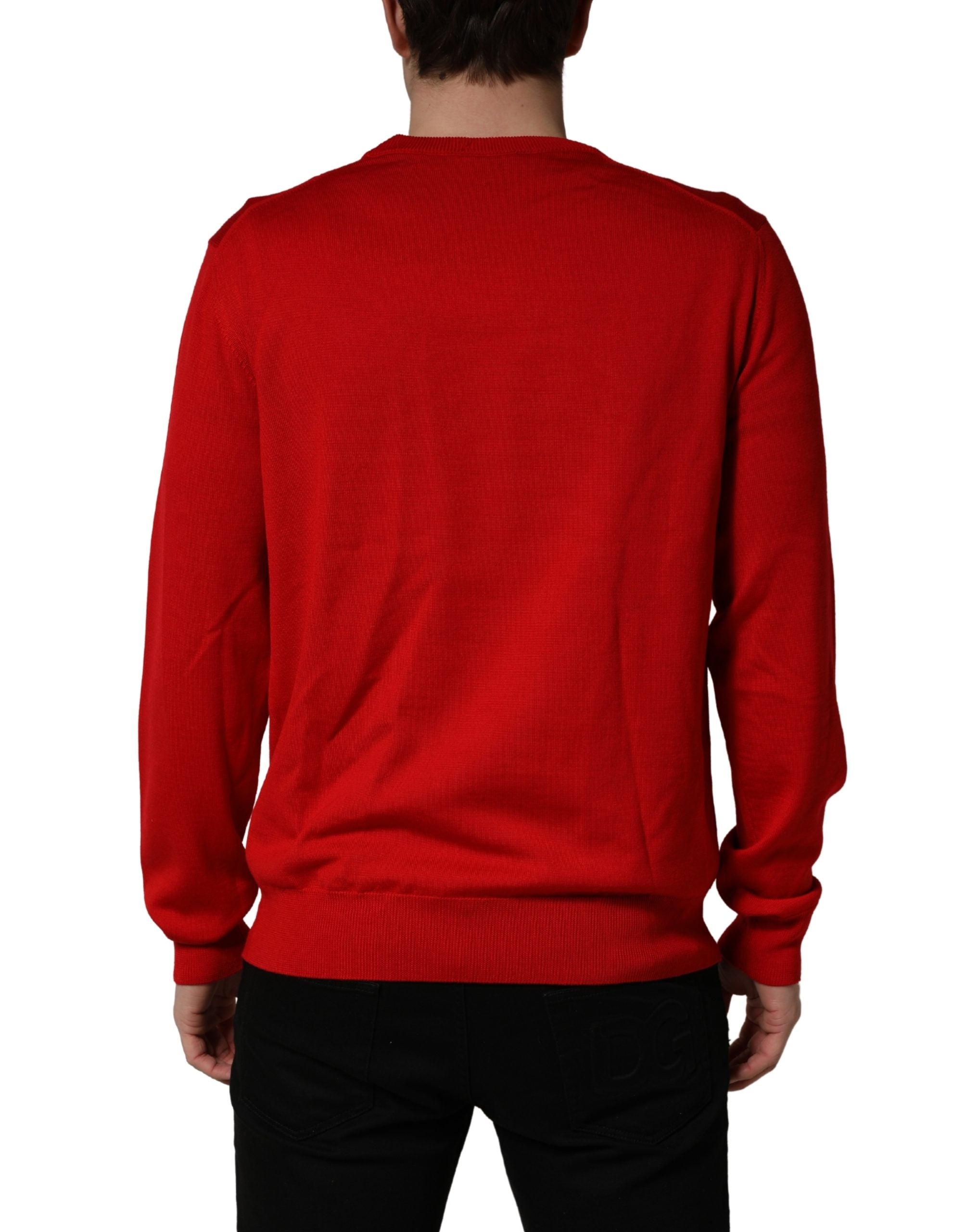 Dolce & Gabbana Red Eye Print Crew Neck Pullover Men's Sweater (Pre-Owned)