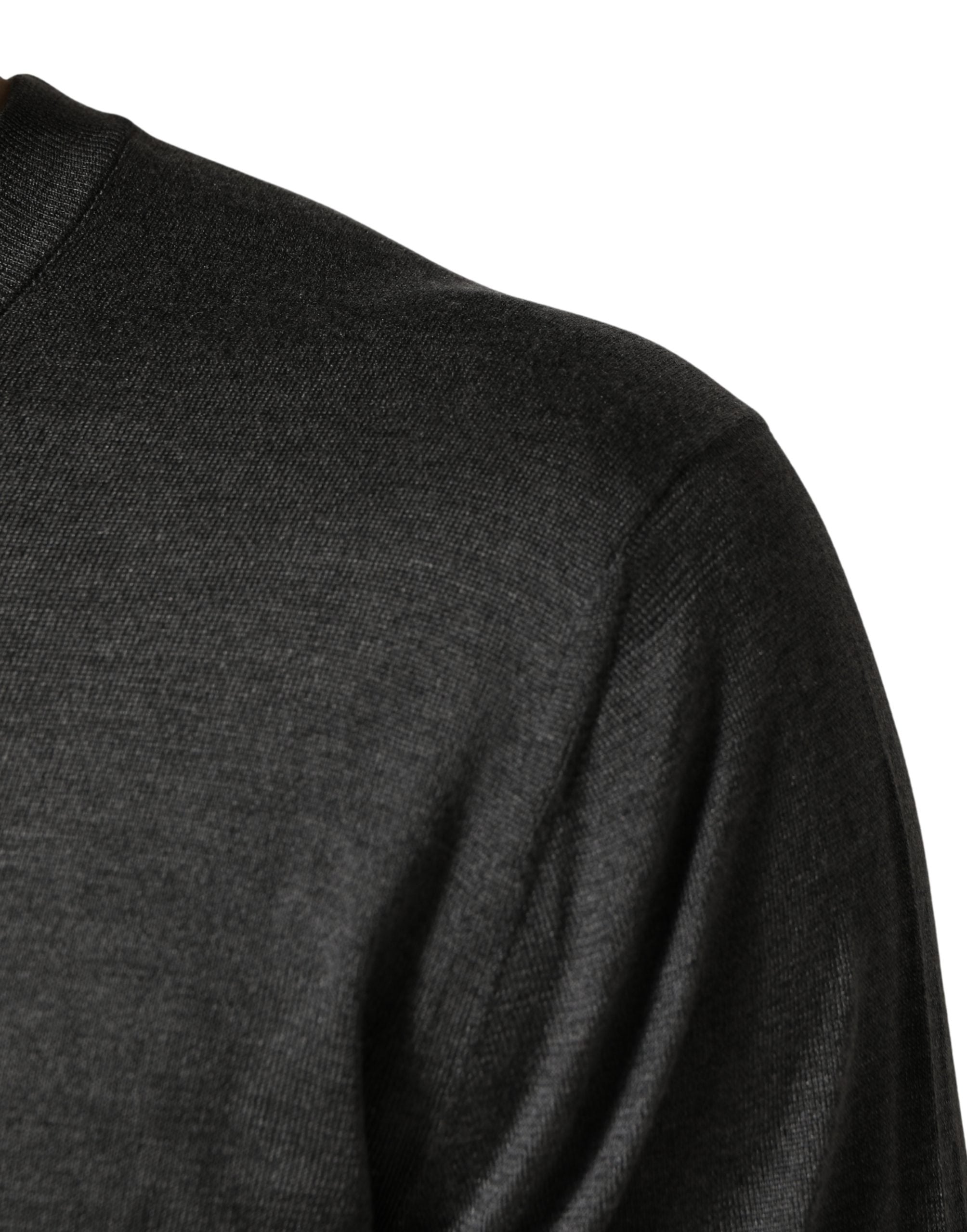 Dolce & Gabbana Gray Long Sleeves Crew Neck Pullover Men's Sweater