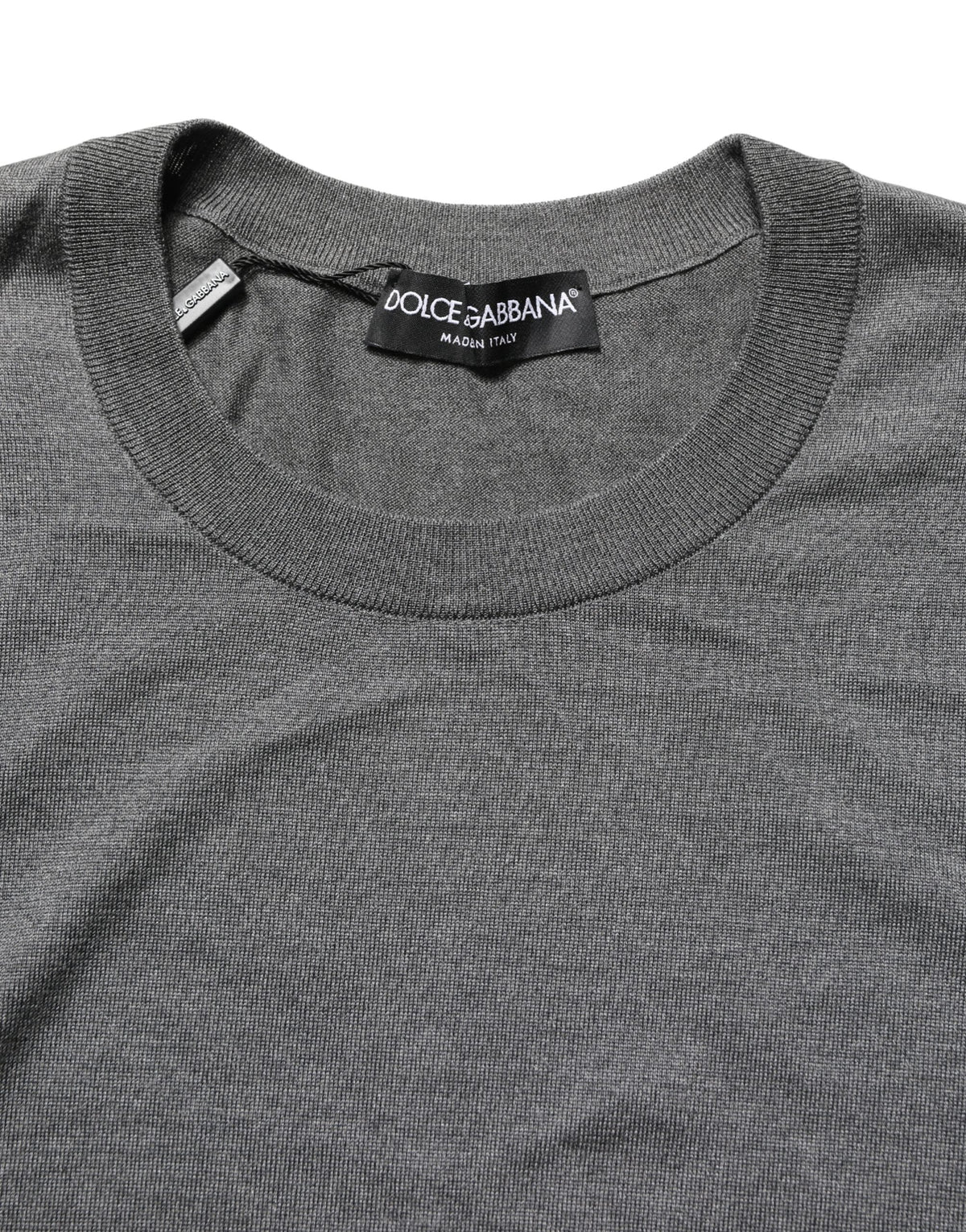 Dolce & Gabbana Gray Long Sleeves Crew Neck Pullover Men's Sweater