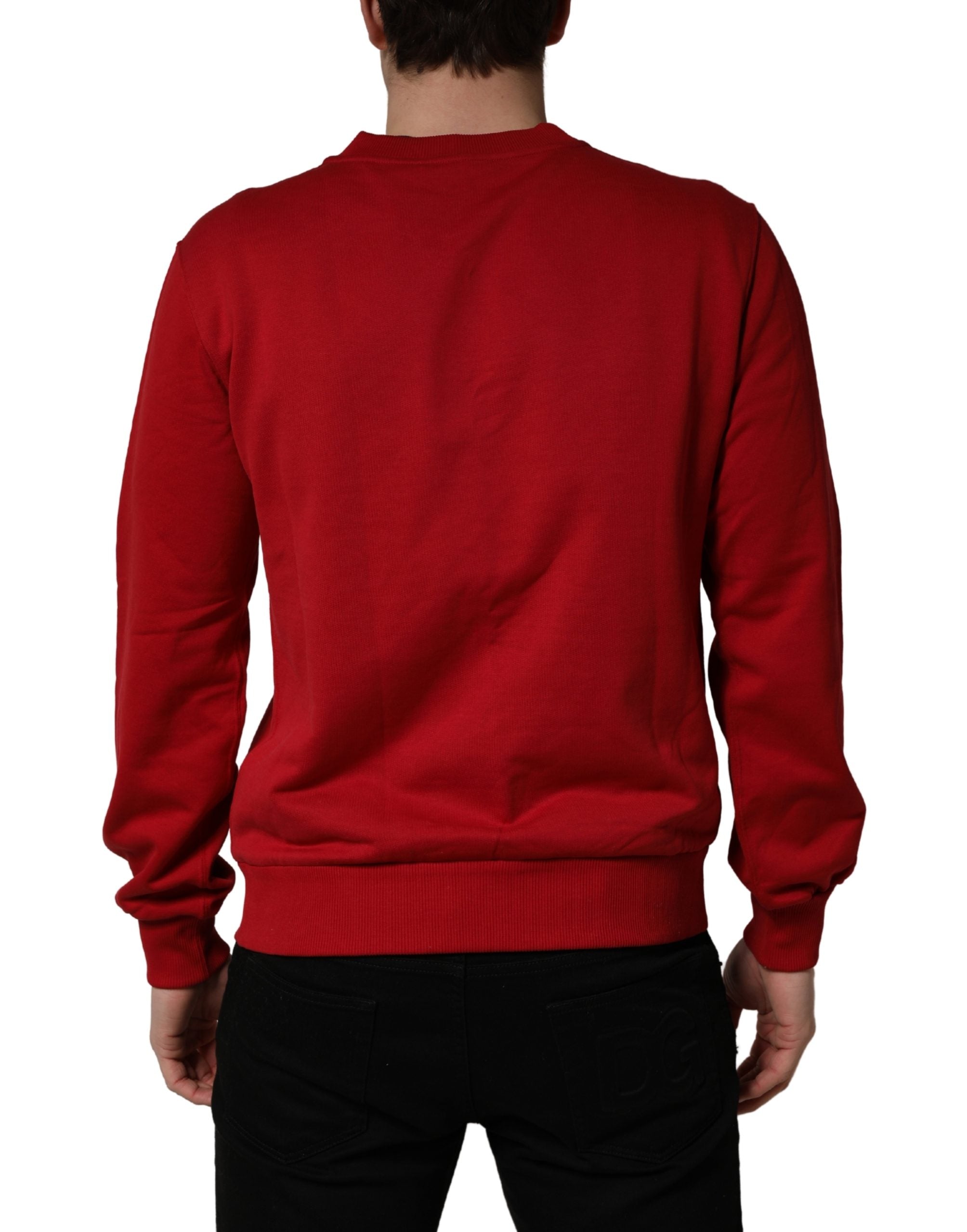 Dolce & Gabbana Red Cotton DG Logo Jersey Sweatshirt Men's Sweater (Pre-Owned)