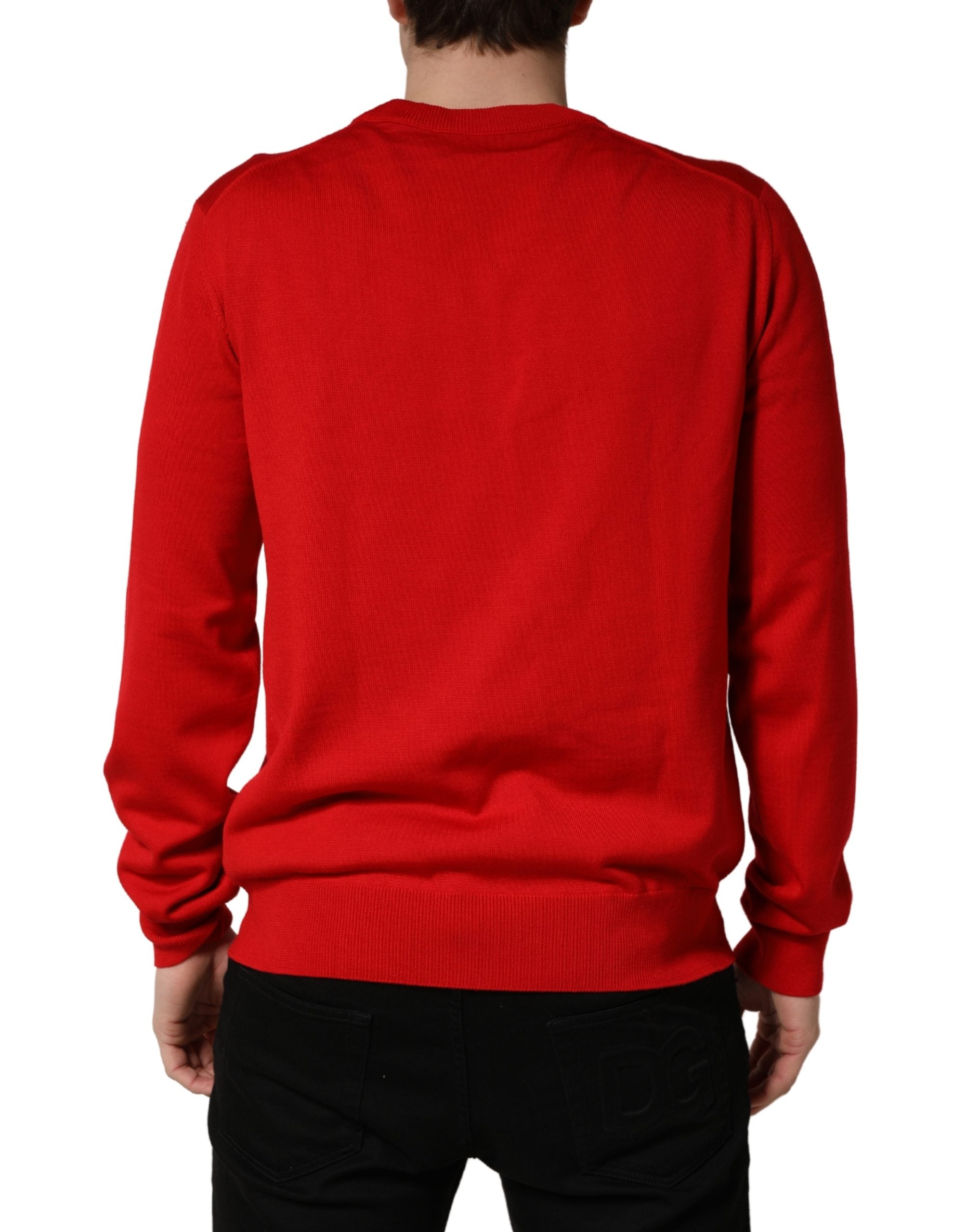 Dolce & Gabbana Red Eye Print Crew Neck Pullover Men's Sweater (Pre-Owned)