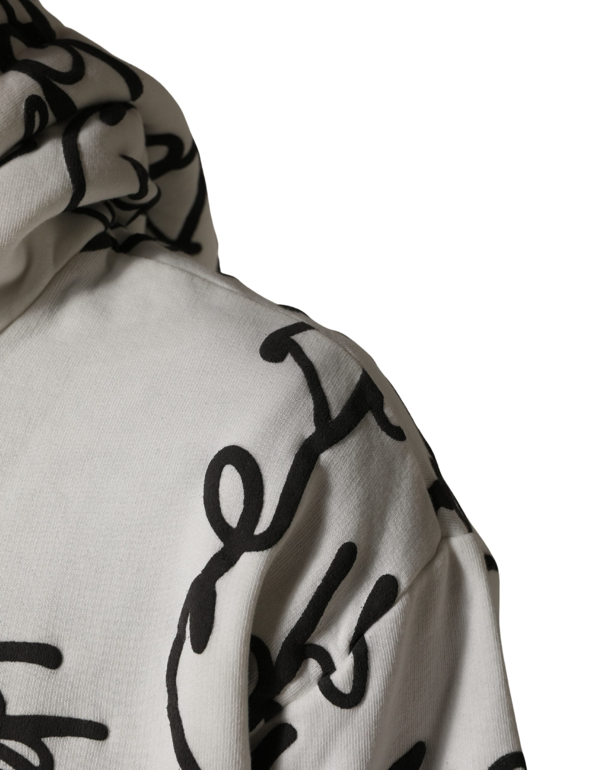 Dolce & Gabbana White Script Logo Print Cotton Sweatshirt Men's Sweater (Pre-Owned)