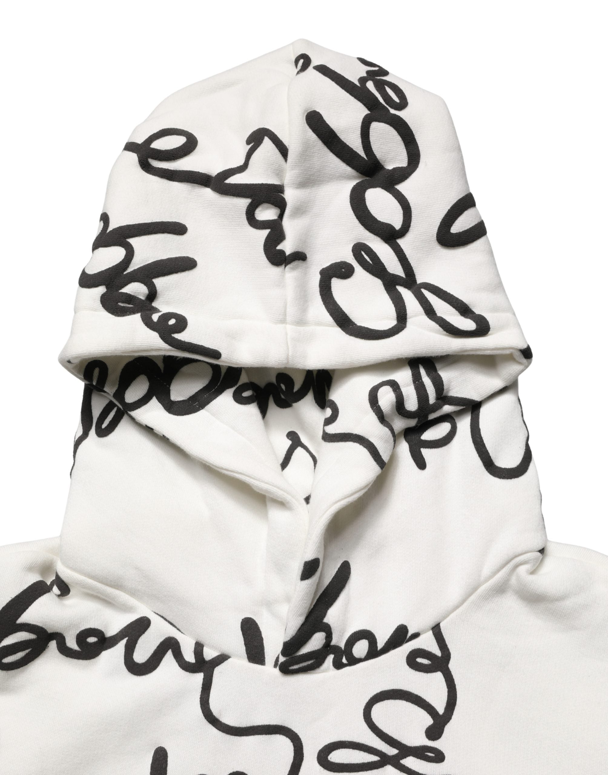 Dolce & Gabbana White Script Logo Print Cotton Sweatshirt Men's Sweater (Pre-Owned)