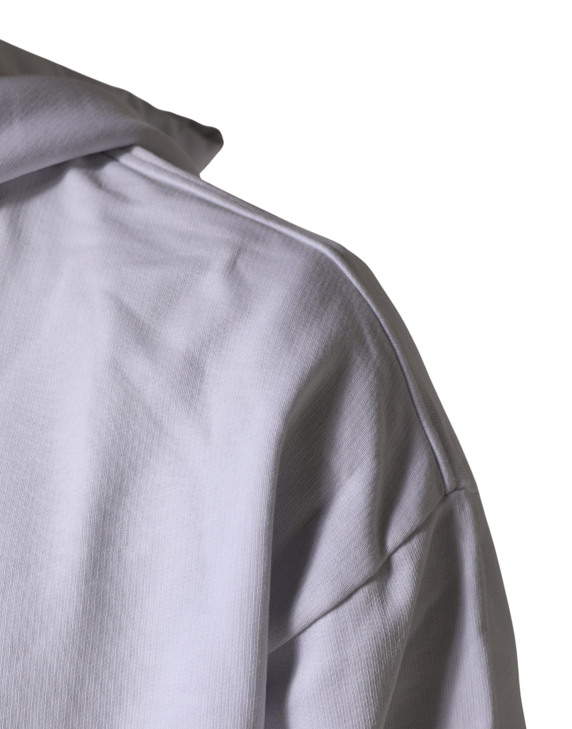 Dolce & Gabbana White Logo Print Cotton Hooded Sweatshirt Men's Sweater (Pre-Owned)