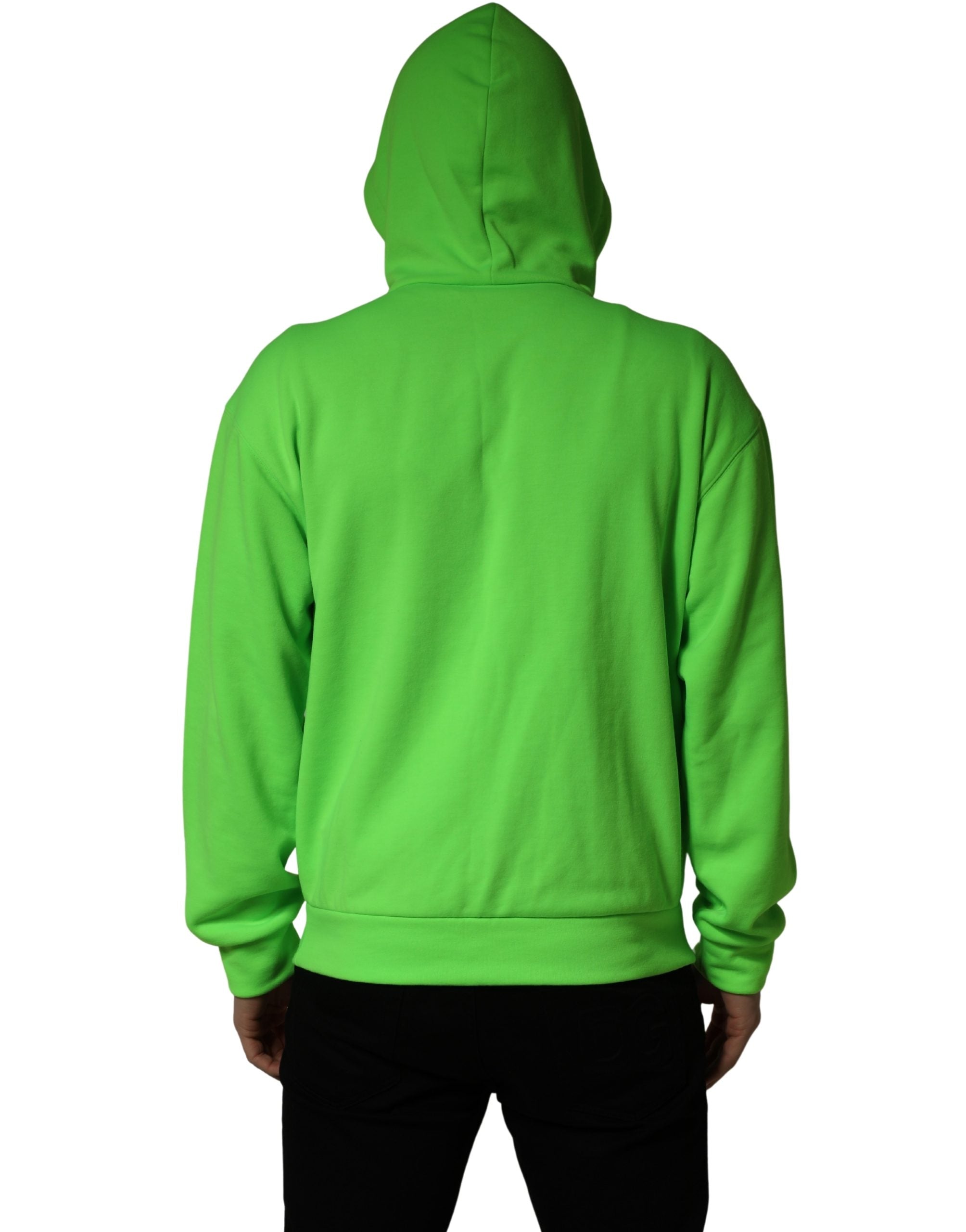Dolce & Gabbana Green FullZip Fleece HoodedSweatshirt Men's Sweater