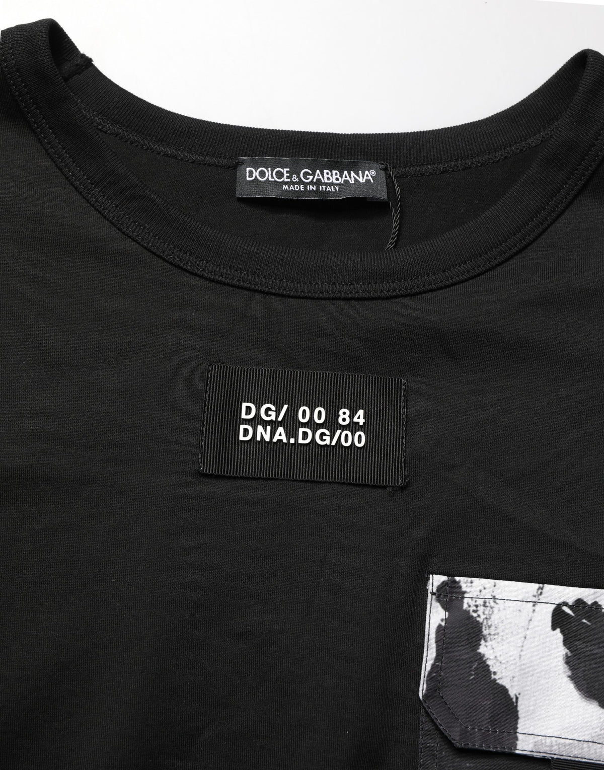 Dolce & Gabbana Black Camouflage Pocket Oversized Men's T-shirt