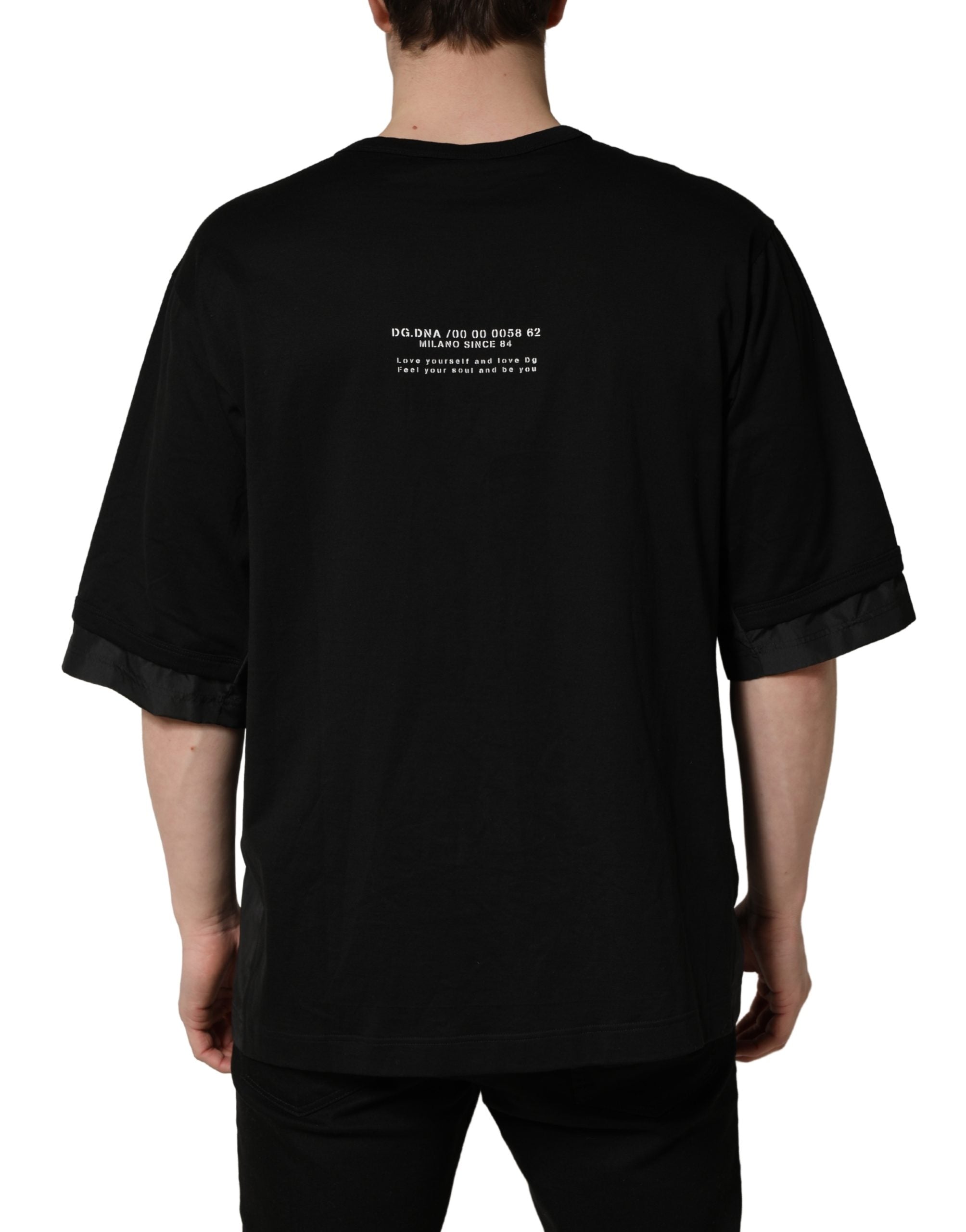 Dolce & Gabbana Black Camouflage Pocket Oversized Men's T-shirt