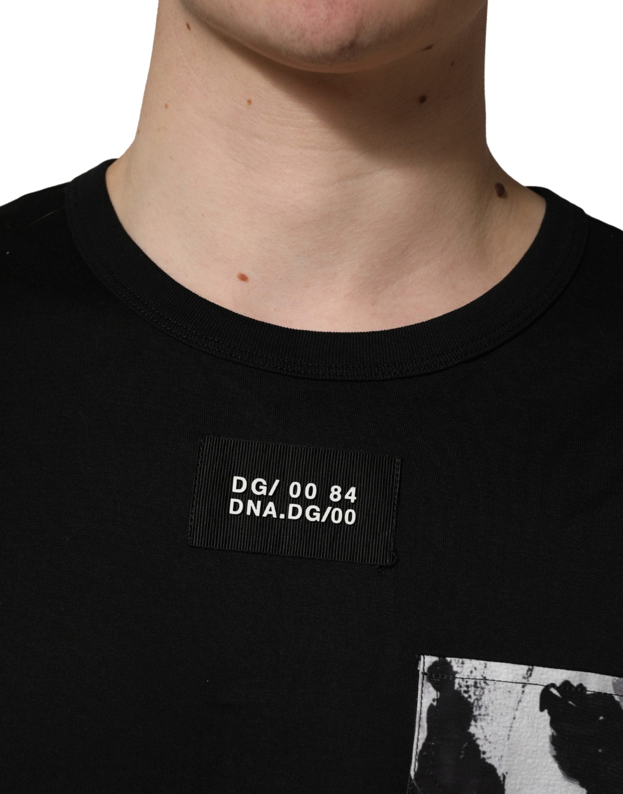 Dolce & Gabbana Black Camouflage Pocket Oversized Men's T-shirt