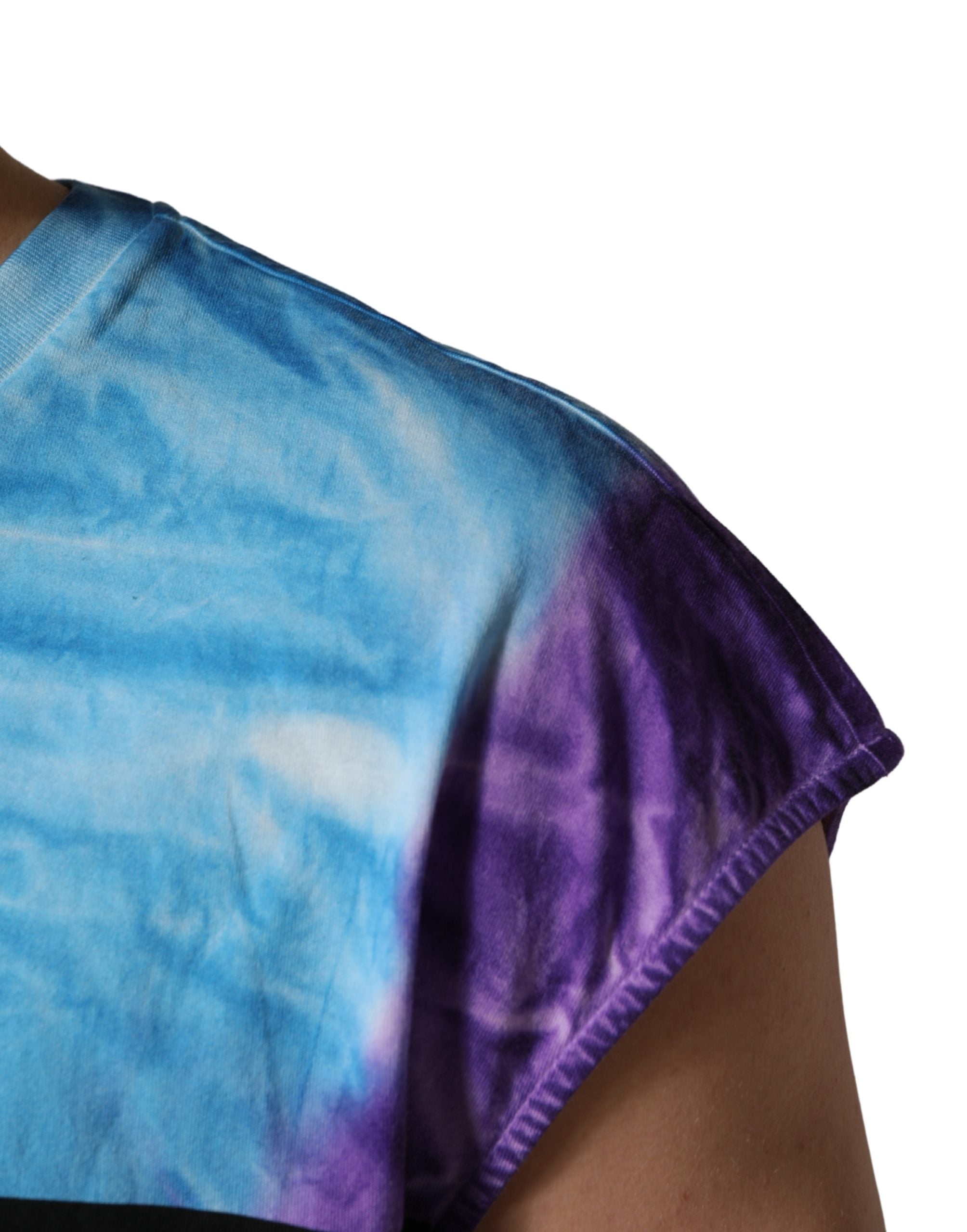 Dolce & Gabbana Multicolor Tie Dye Cotton Sleeveless Men's T-shirt