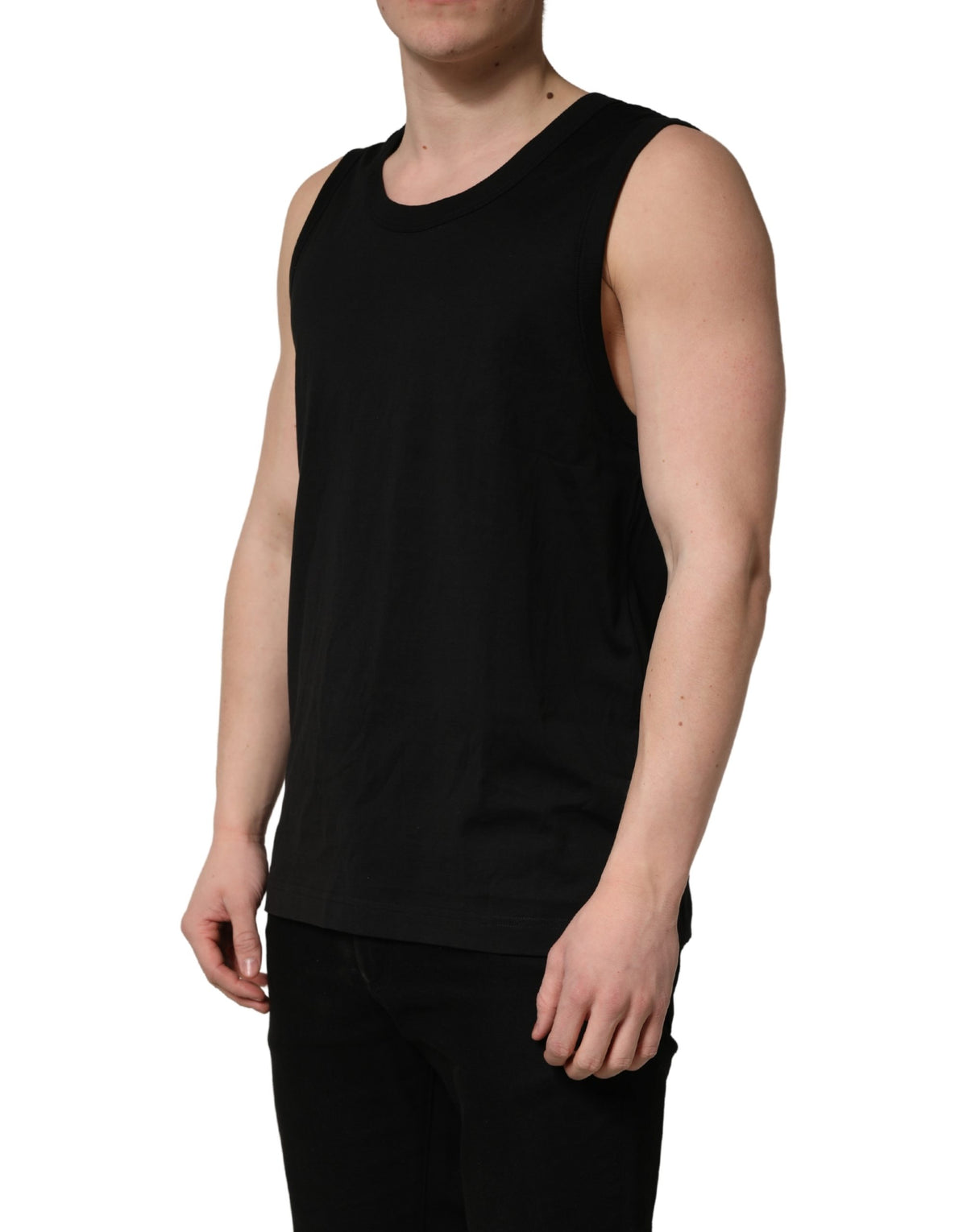 Dolce & Gabbana Black Cotton Sleeveless Men Tank Top Men's T-shirt (Pre-Owned)