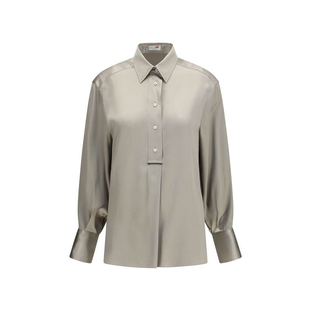 Brunello Cucinelli Bicolor Silk Women's Shirt